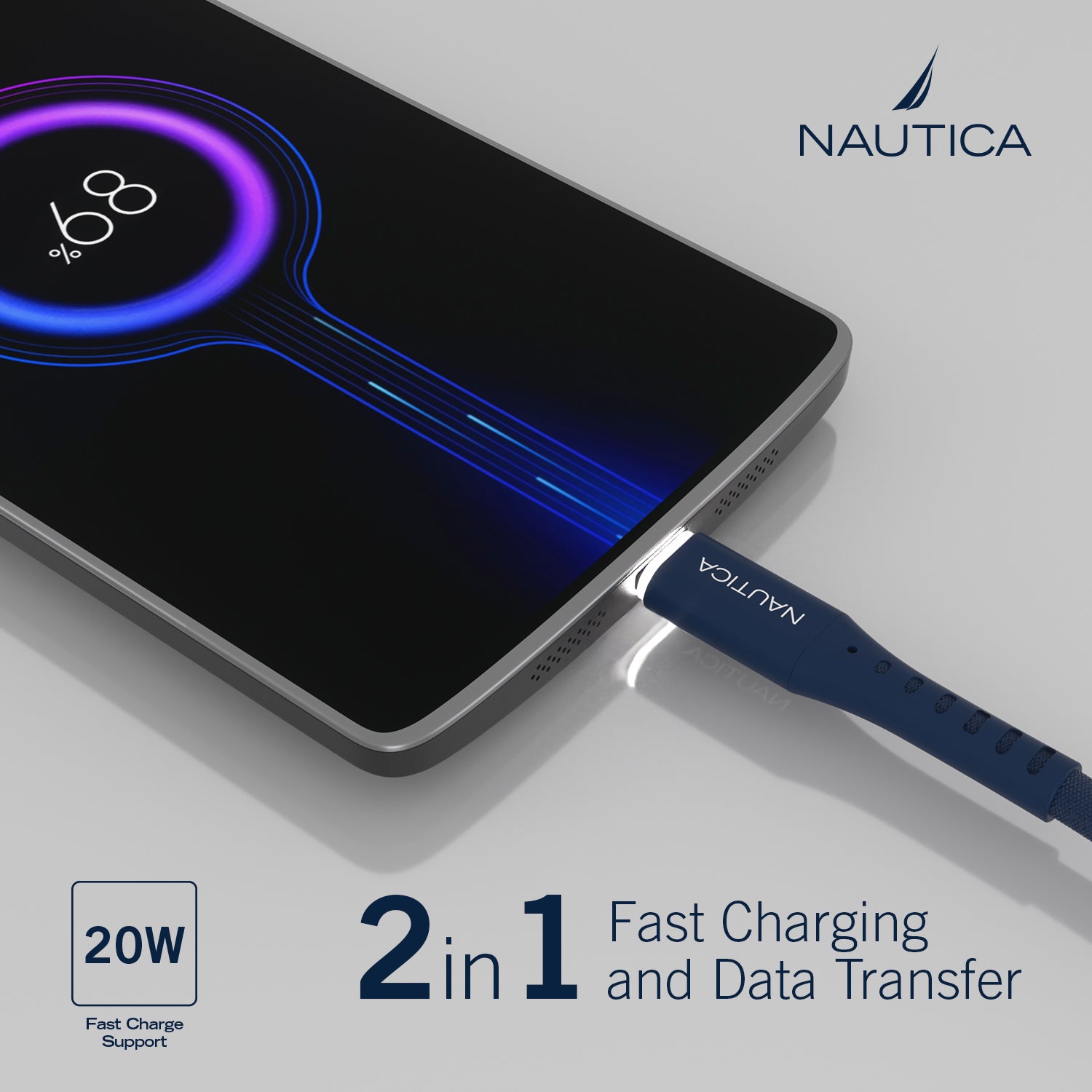 Nautica Lightning To Usb-C Cable with Led C55