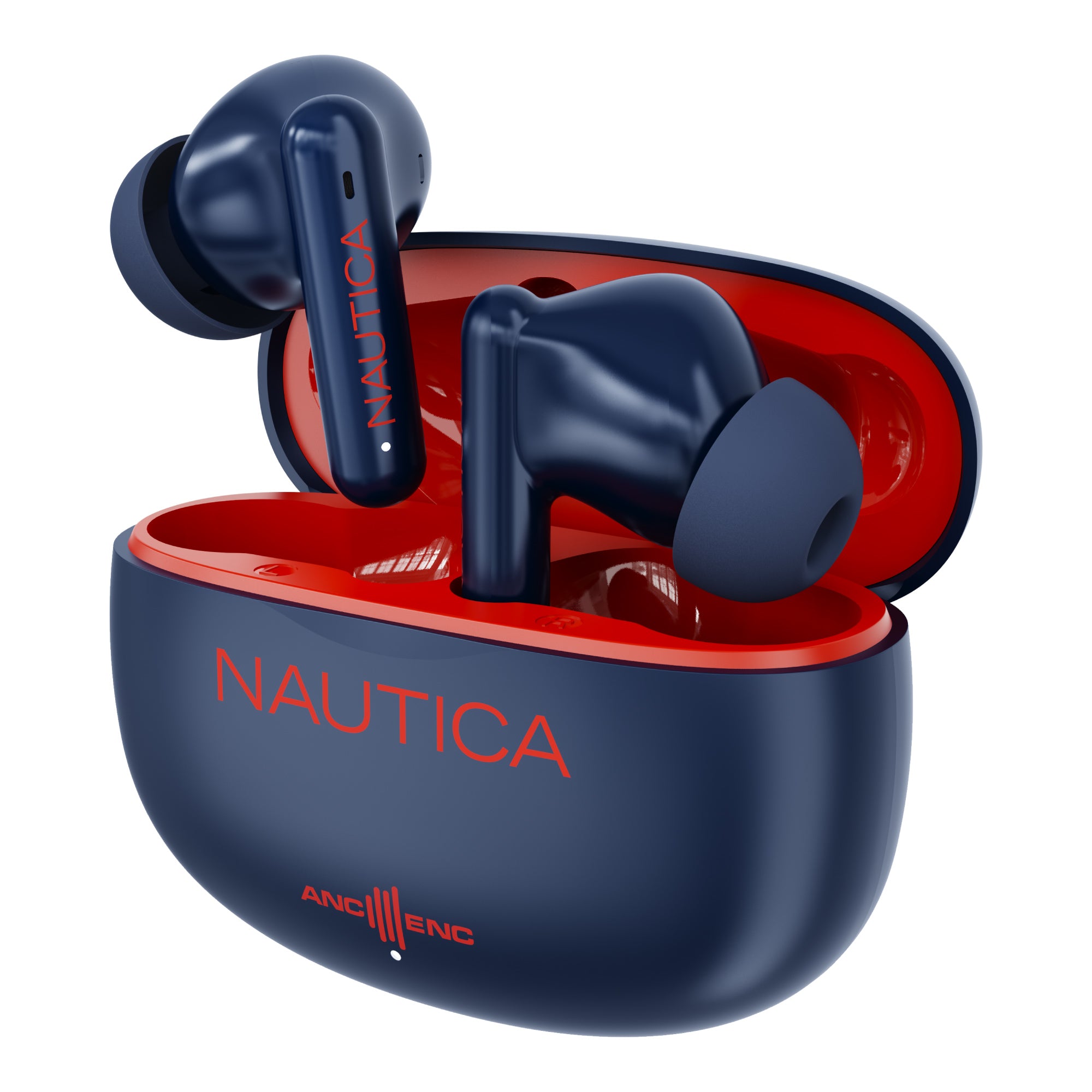 Nautica Hybrid Noise Cancelling (ANC+ENC) Wireless Stereo Earbuds with Charging Case T680