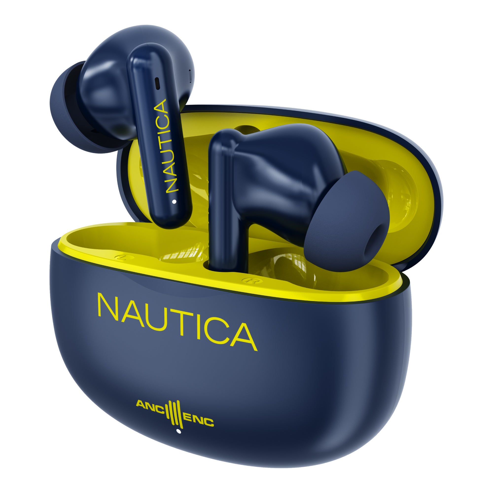 Nautica Hybrid Noise Cancelling (ANC+ENC) Wireless Stereo Earbuds with Charging Case T680
