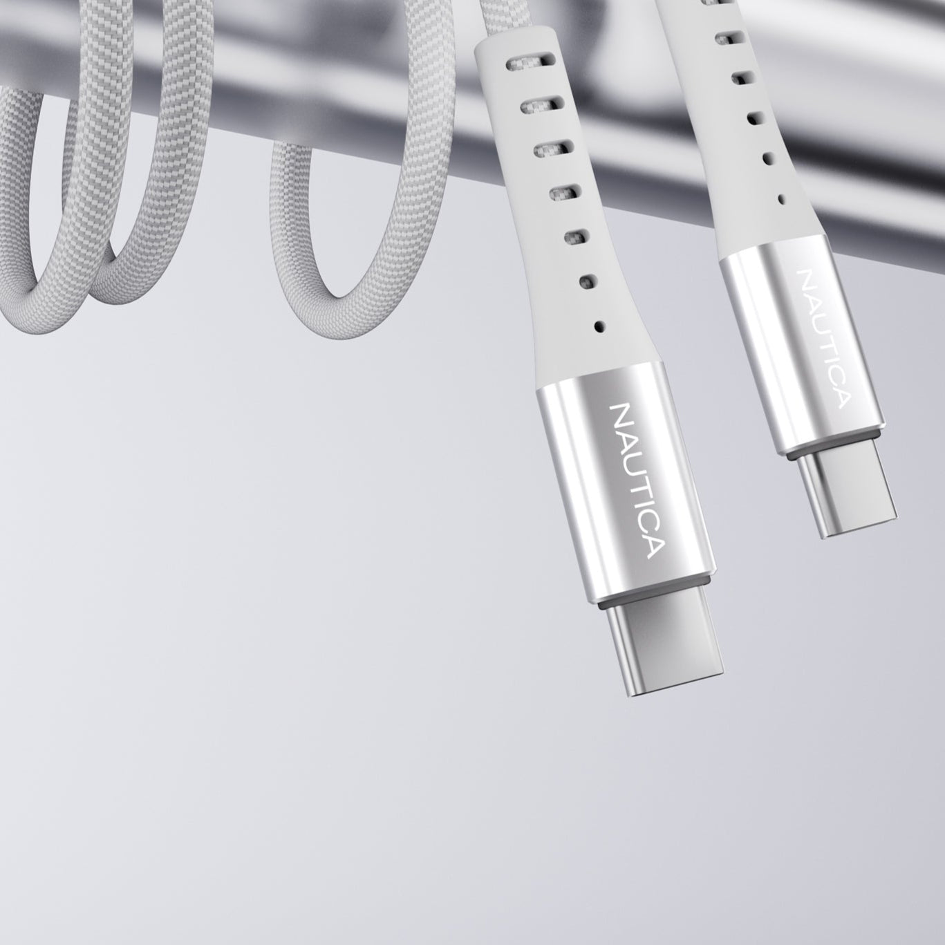 Nautica CB510 USB-C to USB-C Cable with LED Light – 65W Power Delivery, Fast Charging, Data Transfer, Compatible with Apple, Samsung, Google, and More