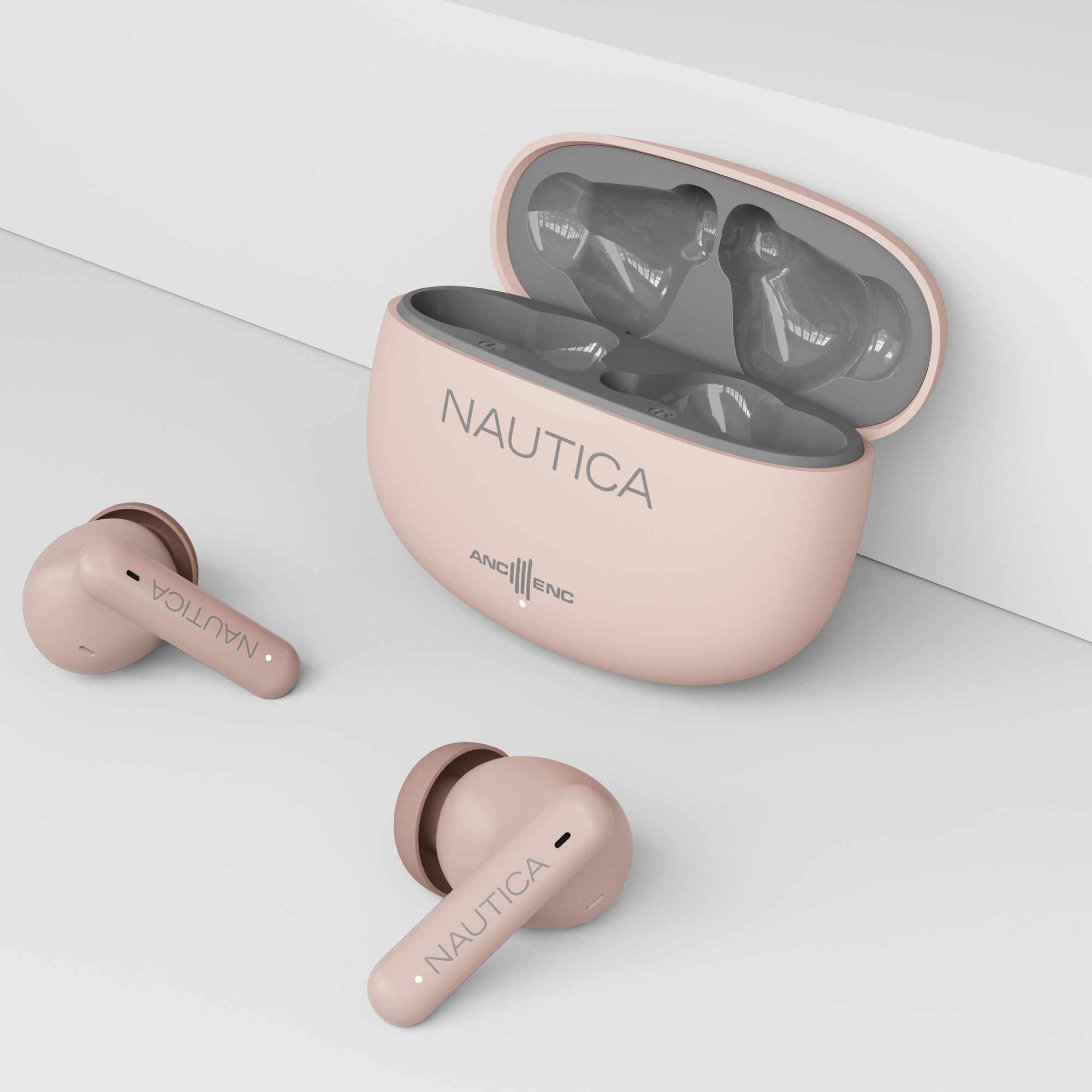 Nautica Hybrid Noise Cancelling (ANC+ENC) Wireless Stereo Earbuds with Charging Case T680