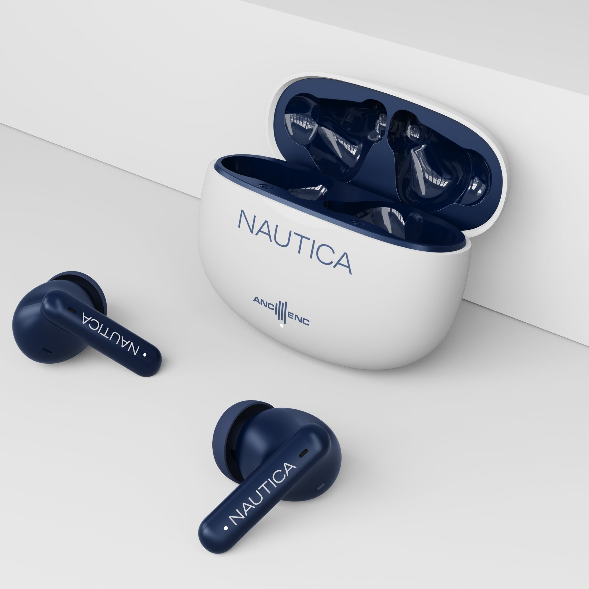 Nautica Hybrid Noise Cancelling (ANC+ENC) Wireless Stereo Earbuds with Charging Case T680