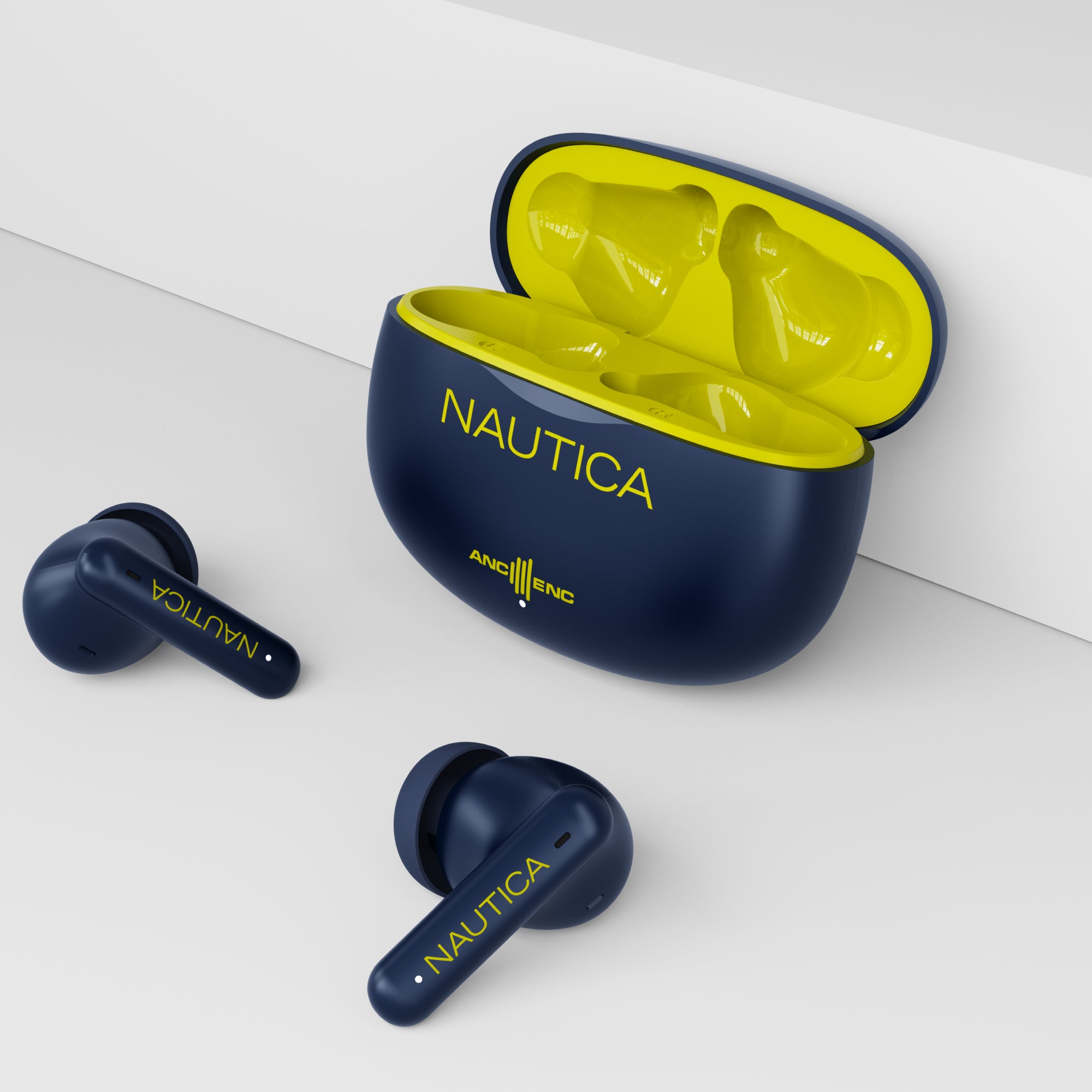 Nautica Hybrid Noise Cancelling (ANC+ENC) Wireless Stereo Earbuds with Charging Case T680 - Technofashion