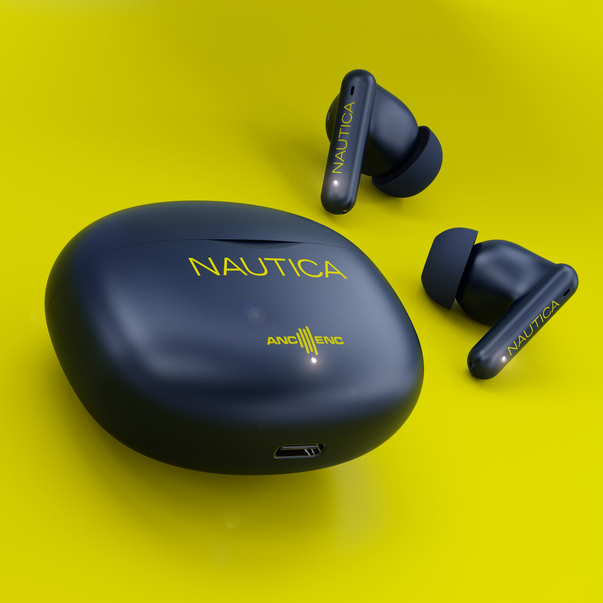 Nautica Hybrid Noise Cancelling (ANC+ENC) Wireless Stereo Earbuds with Charging Case T680