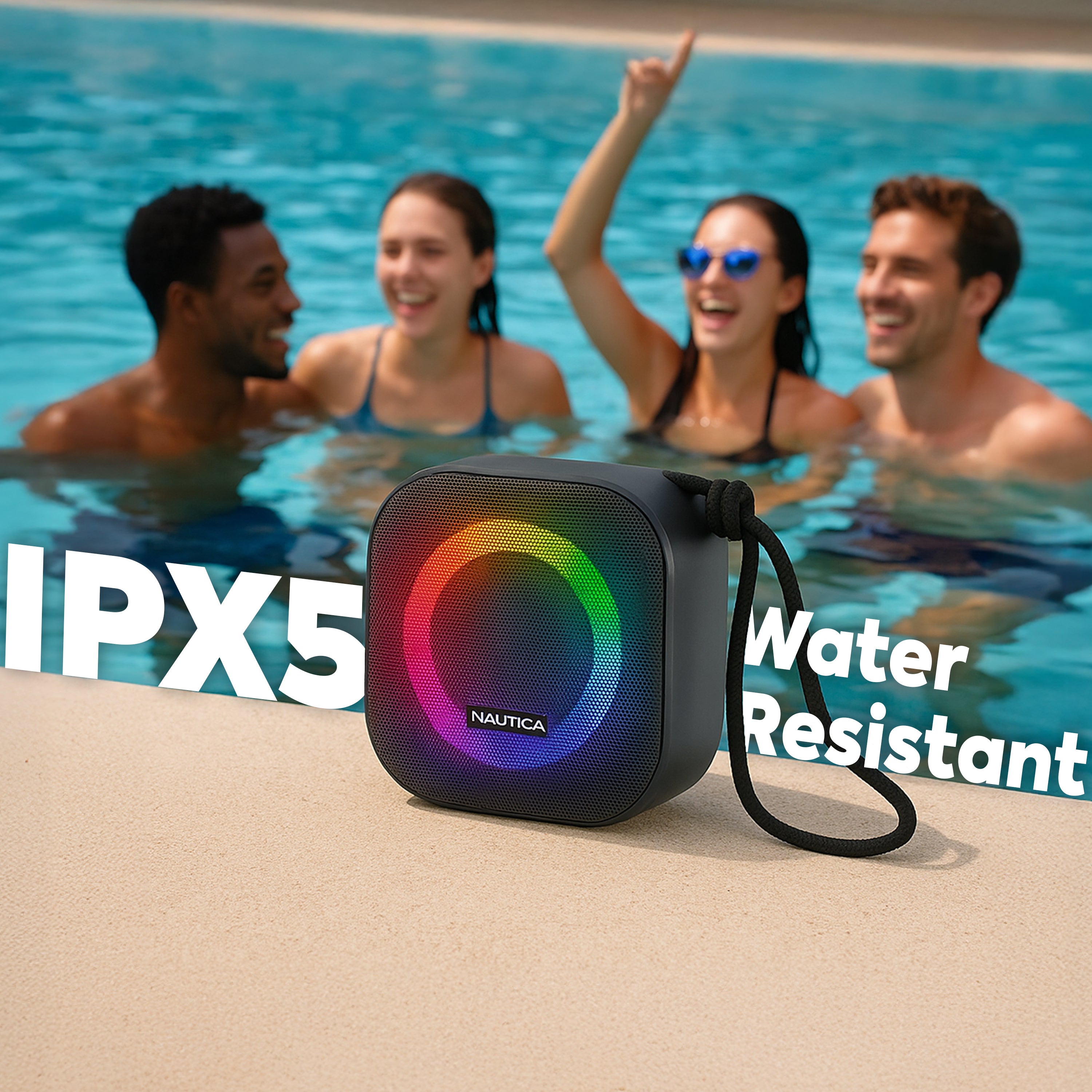 Nautica SP400 True Wireless Outdoor Speaker, IPX5 Waterproof Bluetooth Speaker with 2-Hour Quick Charge & 45-Day Standby