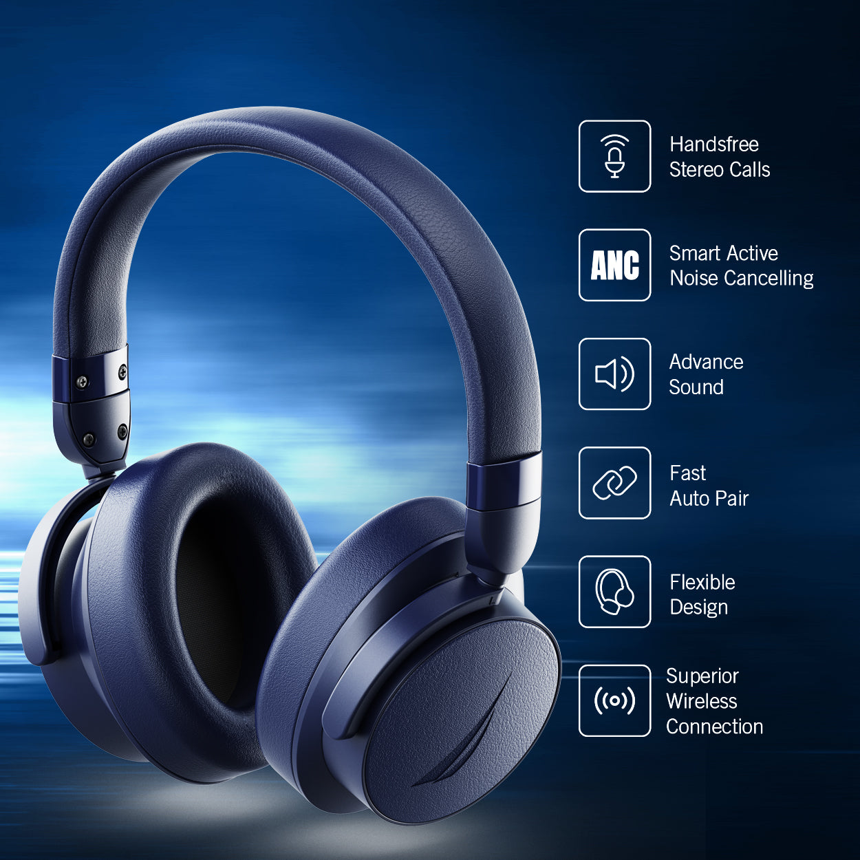 Nautica Anc Bluetooth Stereo Headphones H400