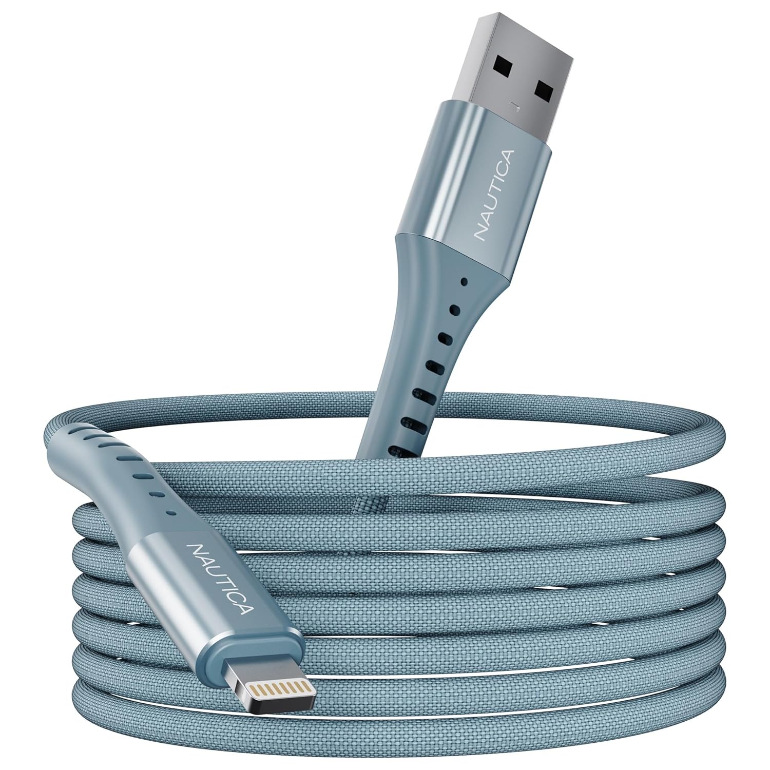 Nautica C65 Lightning To Usb-A Cable – MFi Certified, Premium Braided Design, Fast Charging & Data Transfer, Compatible with Apple, Samsung and More
