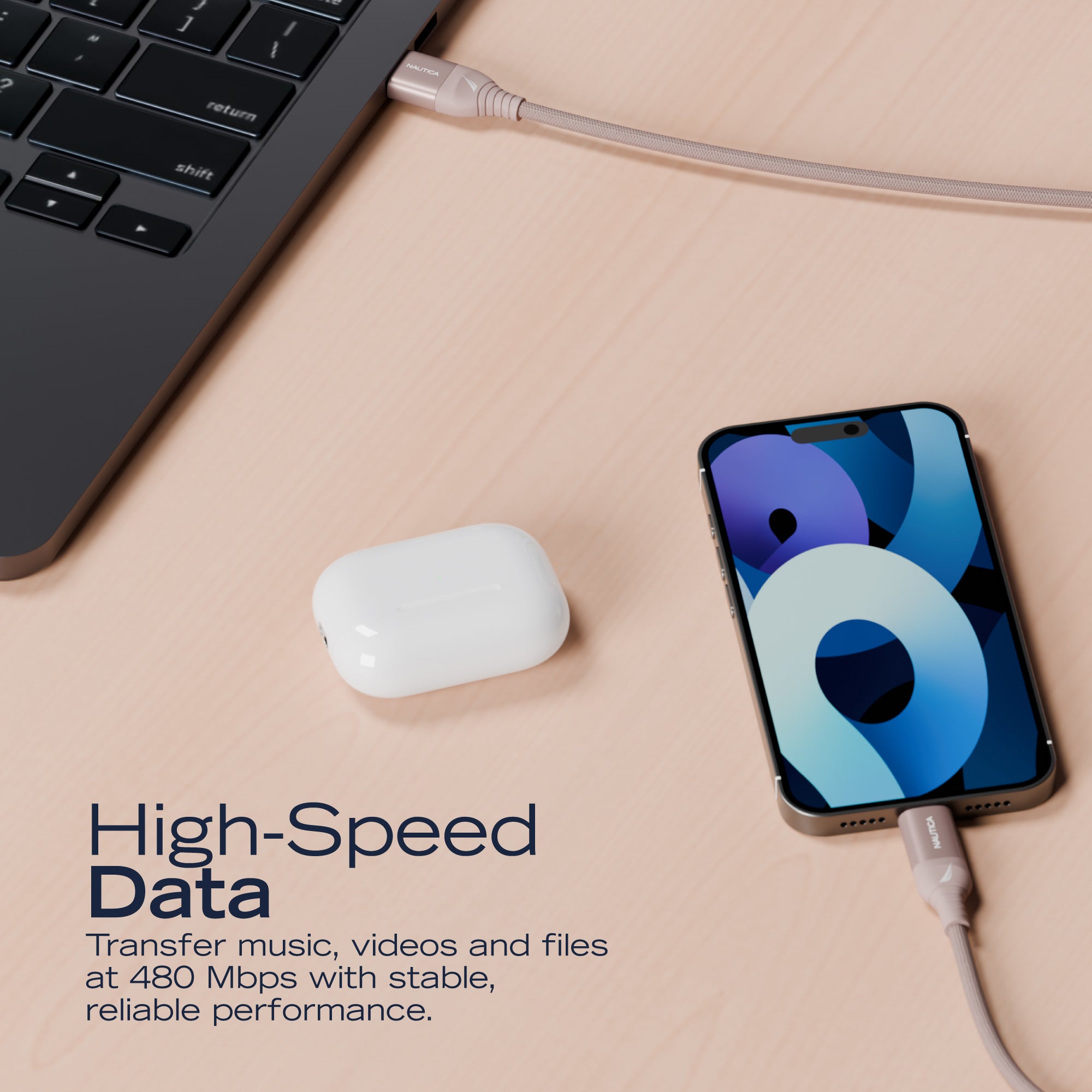 Nautica CB400 4In1 100W Multi Port Braided Cable