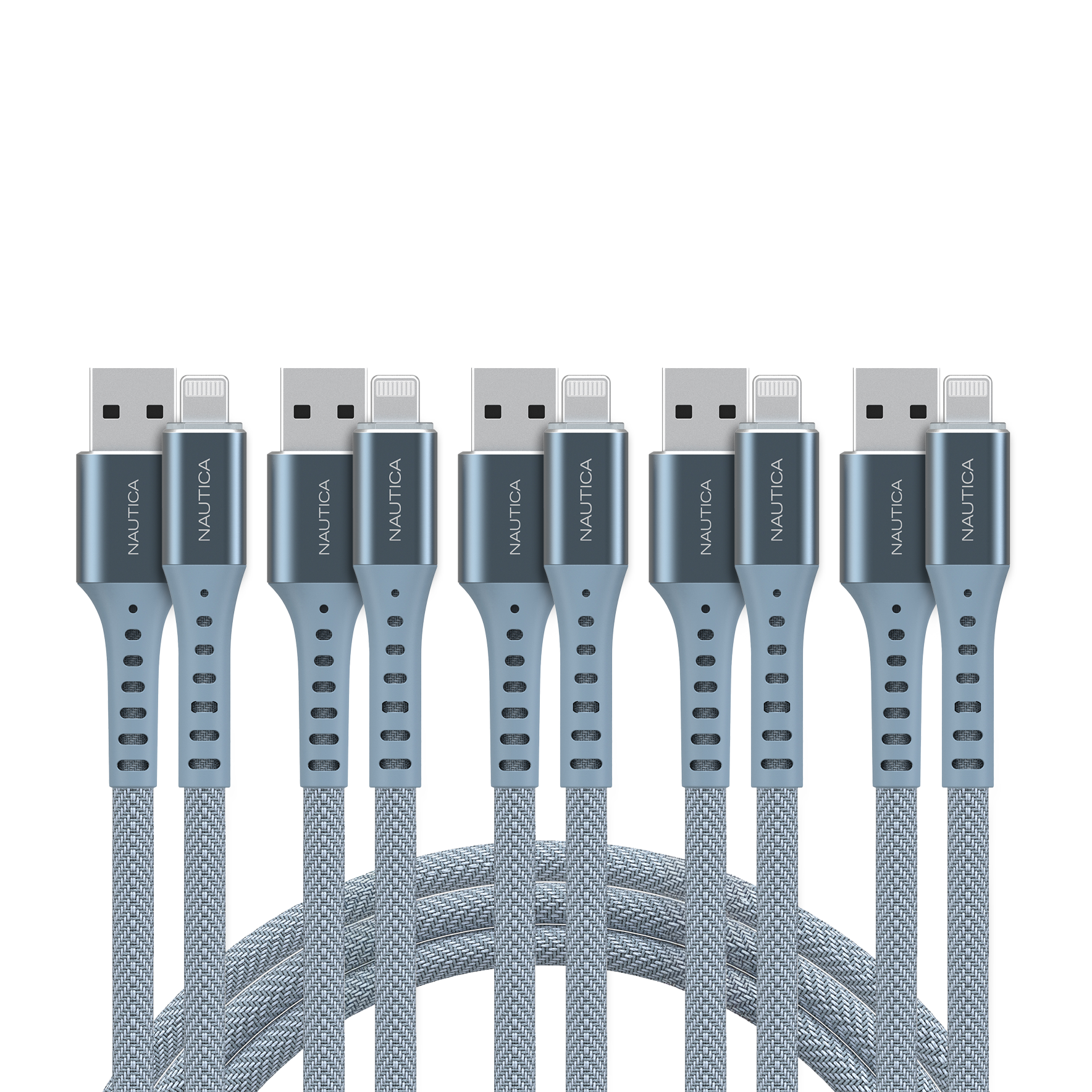 Nautica C65 Lightning To Usb-A Cable – MFi Certified, Premium Braided Design, Fast Charging & Data Transfer, Compatible with Apple, Samsung and More