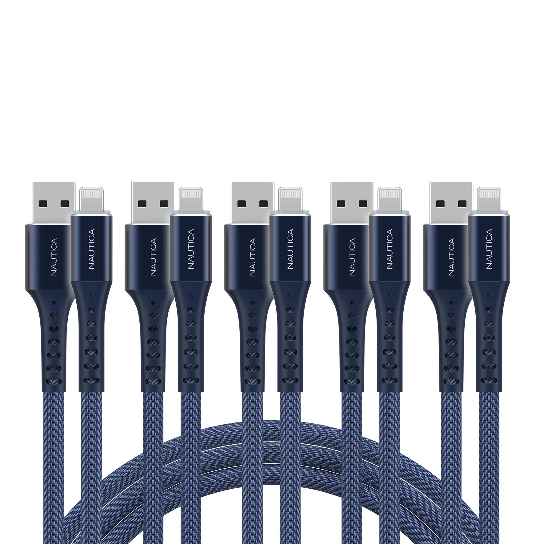 Nautica C65 Lightning To Usb-A Cable – MFi Certified, Premium Braided Design, Fast Charging & Data Transfer, Compatible with Apple, Samsung and More