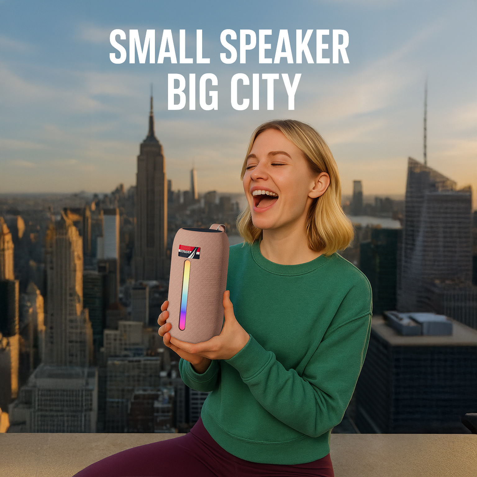 Nautica Portable Bluetooth Speaker – IP5 Splash-Proof Outdoor Wireless Speaker for Travel, Beach, Camping – SP600