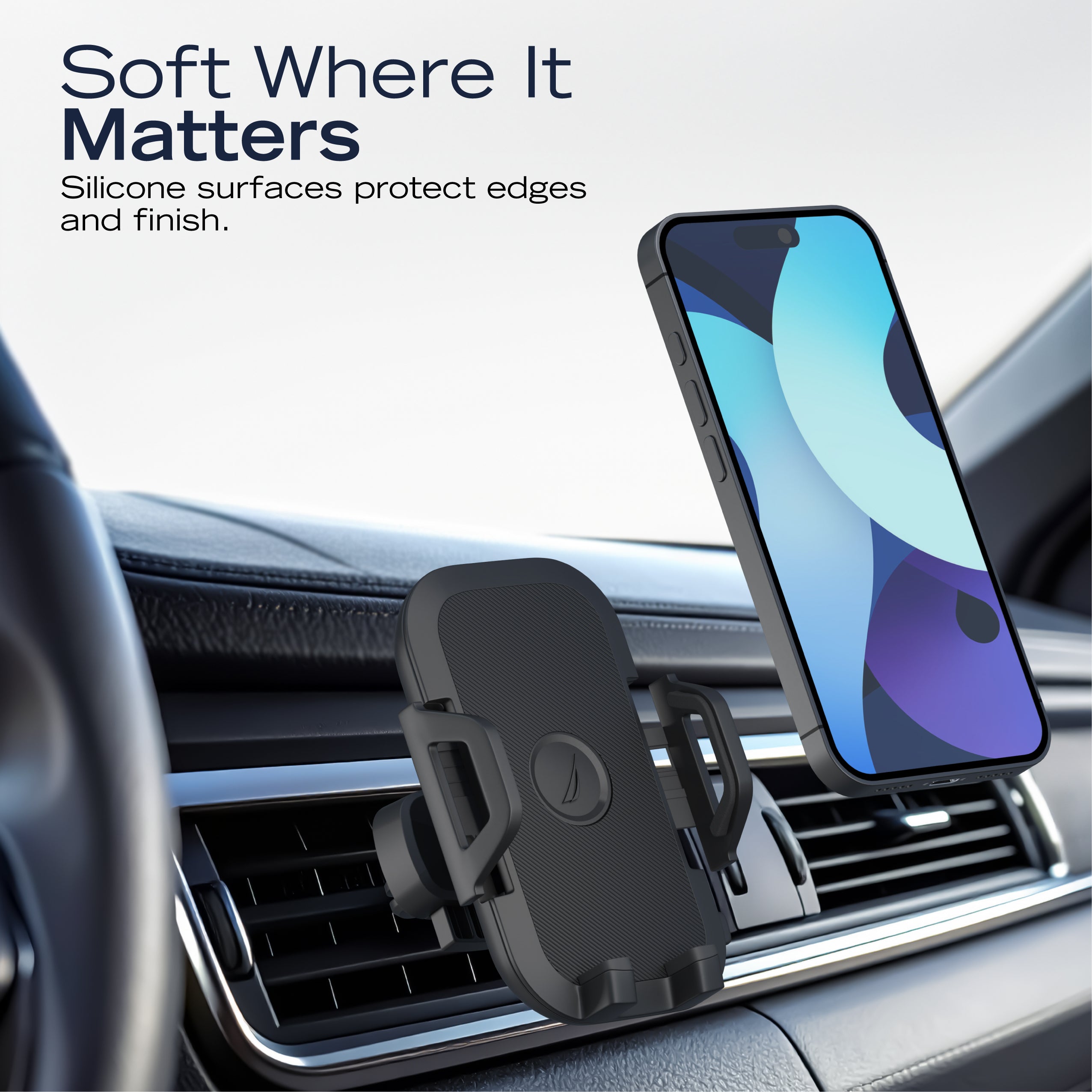 Nautica PH110 Universal Car Vent Phone Holder for iPhone, Android, Samsung, Google & Huawei, Clip-On Car Vent Phone Mount with 360° Rotation