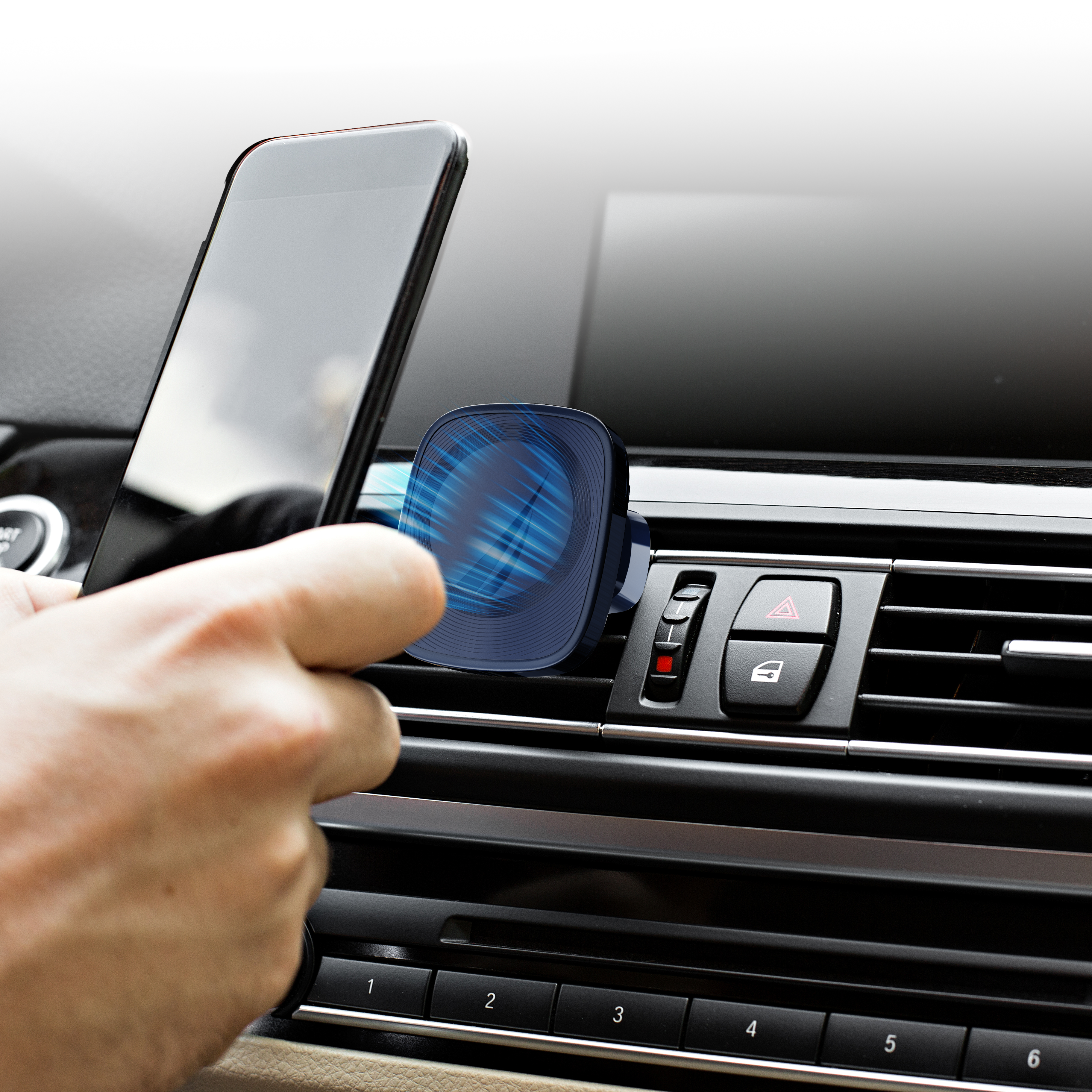 Nautica PH120 Magnetic Phone Holder – 3-in-1 Car Mount for Dashboard, Windshield & Air Vent – Adjustable Distance & Strong Magnetic Grip