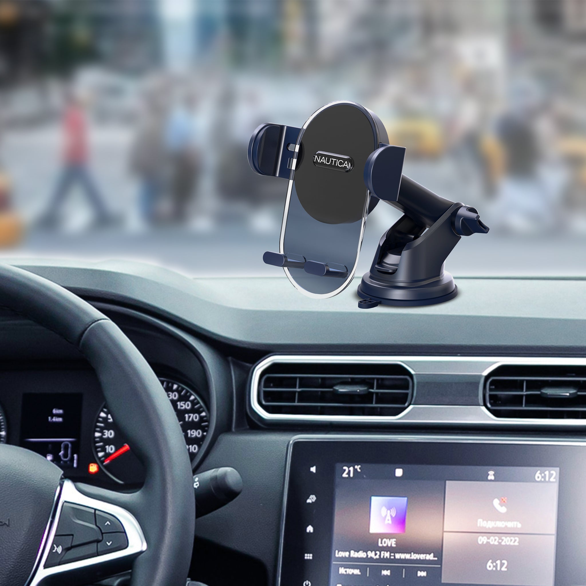 Nautica PH 200 Universal Car Phone Holder – 3-in-1 Mount, 360° Rotation, Secure & Steady Grip