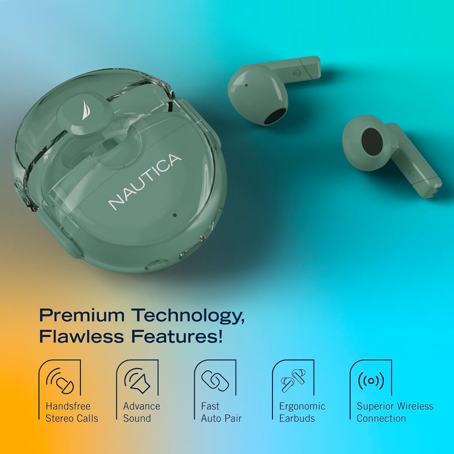 Nautica True Wireless Stereo Earbuds with Charging Case T320