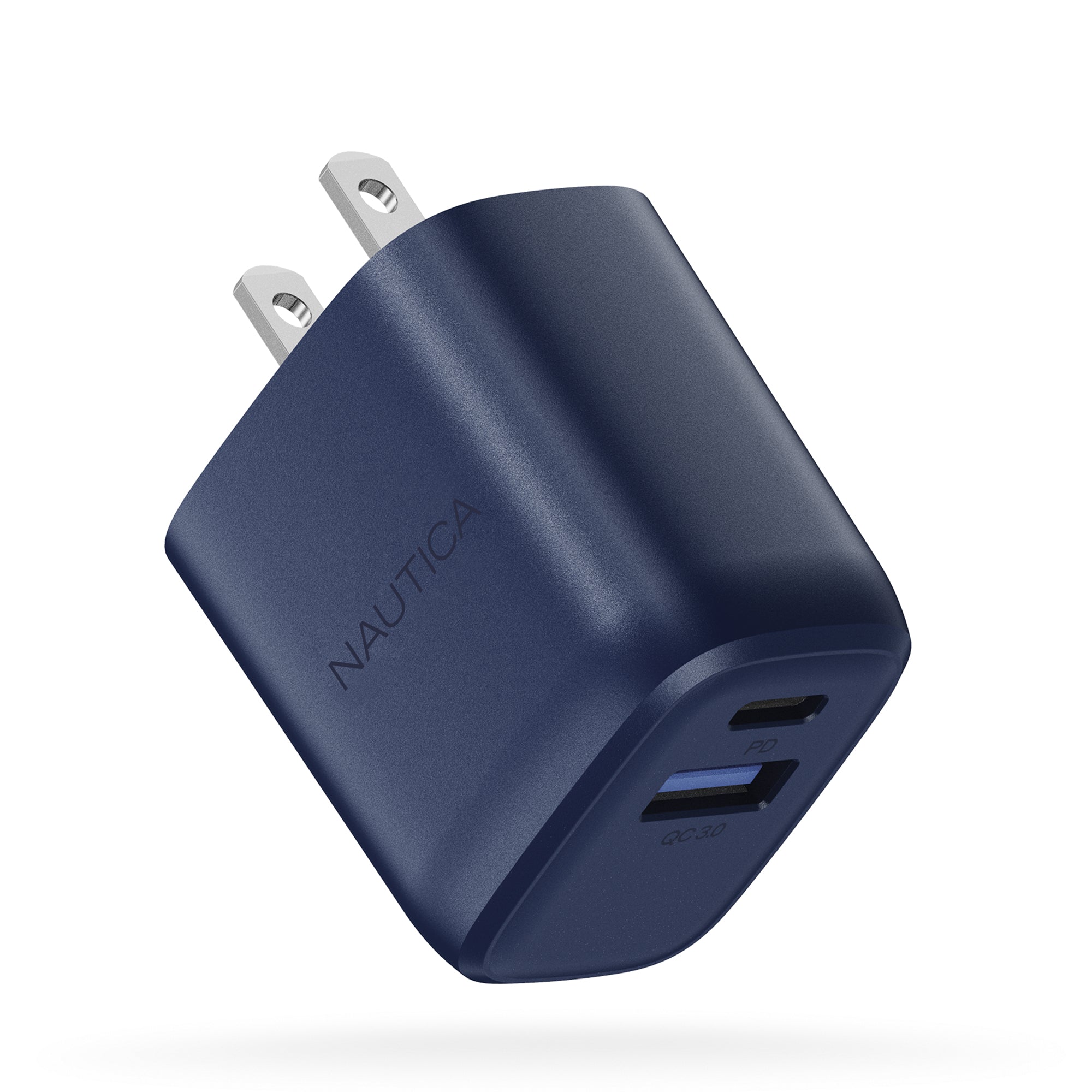 Nautica iPhone Charger - 20W PD USB-C / USB-A QC 3.0 Dual Port Wall Charger for iPhone 14/13/12/12 Pro Max/11/Xs Max/XR/X,AirPods Pro (Navy)