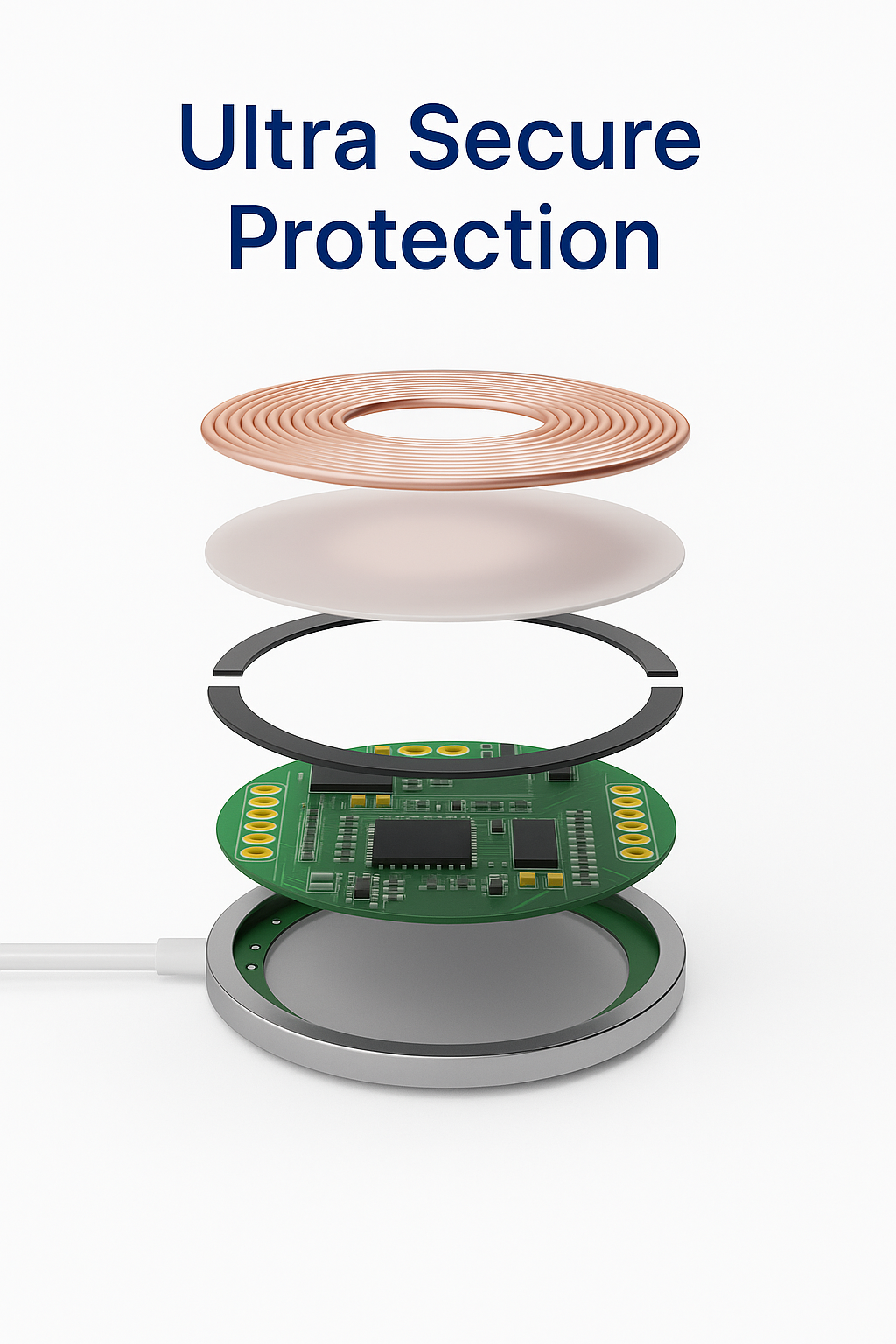 Nautica CH200 15W MagSafe Wireless Charging Pad – Magnetic Universal Snap-On Charging with Fast Power and Sleek Design