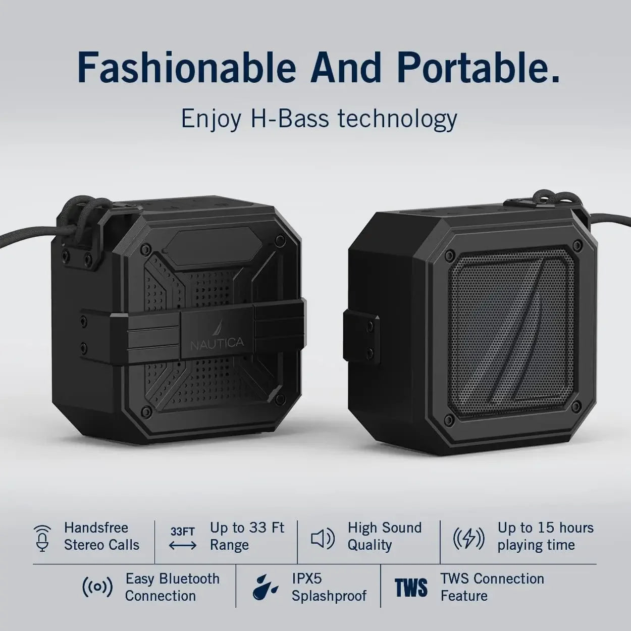 Nautica S100 True Wireless Outdoor Speaker, Portable IPX5 Waterproof Bluetooth Speaker - Technofashion