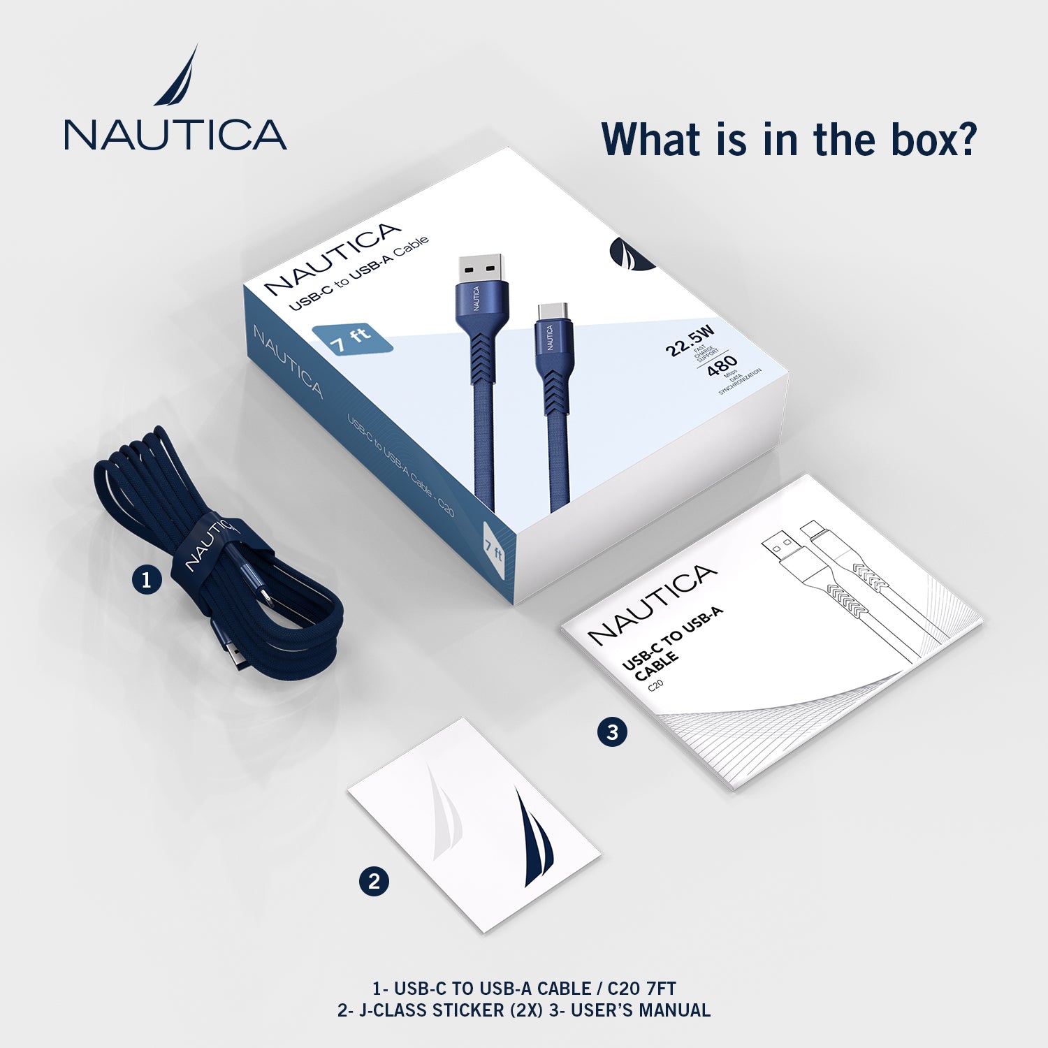 Nautica Usb-C To Usb-A Cable C20