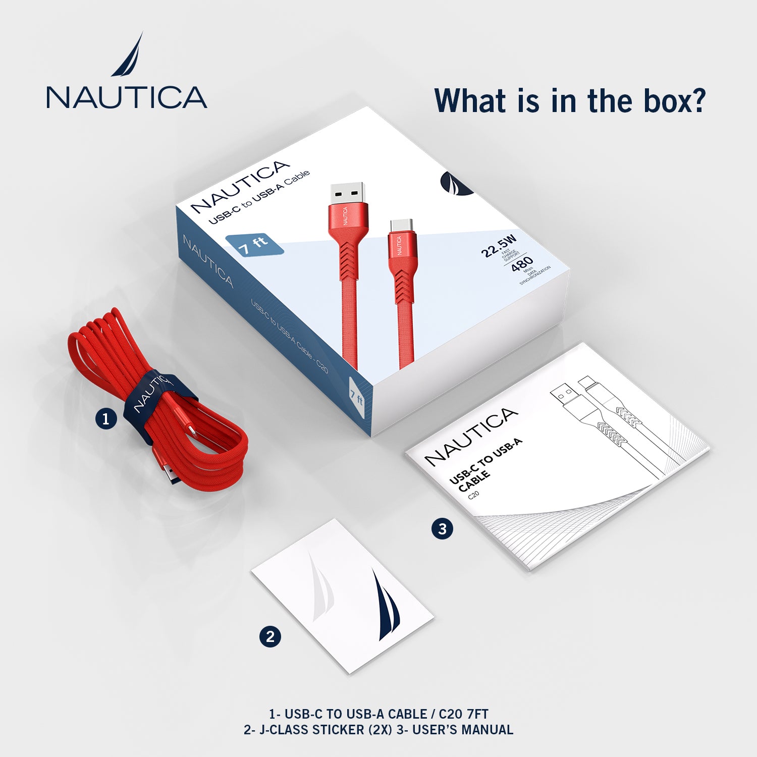 Nautica Usb-C To Usb-A Cable C20