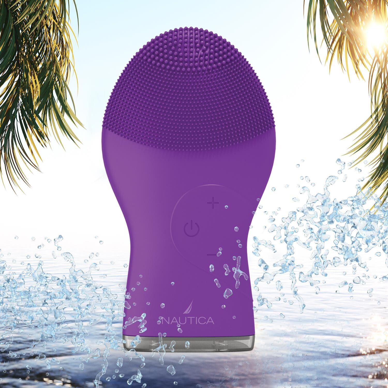 Nautica PC120 Facial Cleansing Brush Made with Ultra-Hygienic Soft Silicone, Waterproof, Rechargeable Vibrating Face Scrub Brush for Men & Women
