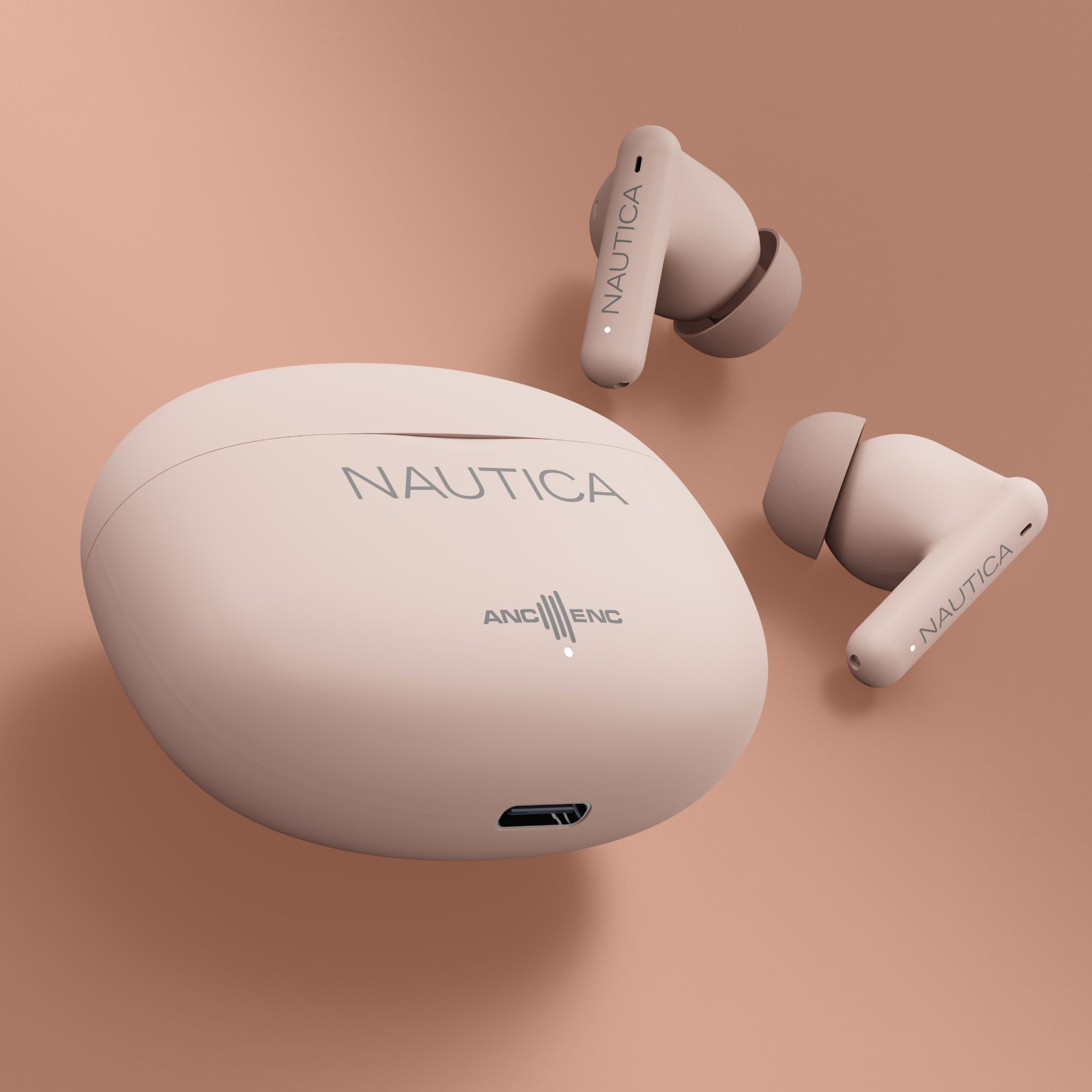 Nautica Hybrid Noise Cancelling (ANC+ENC) Wireless Stereo Earbuds with Charging Case T680