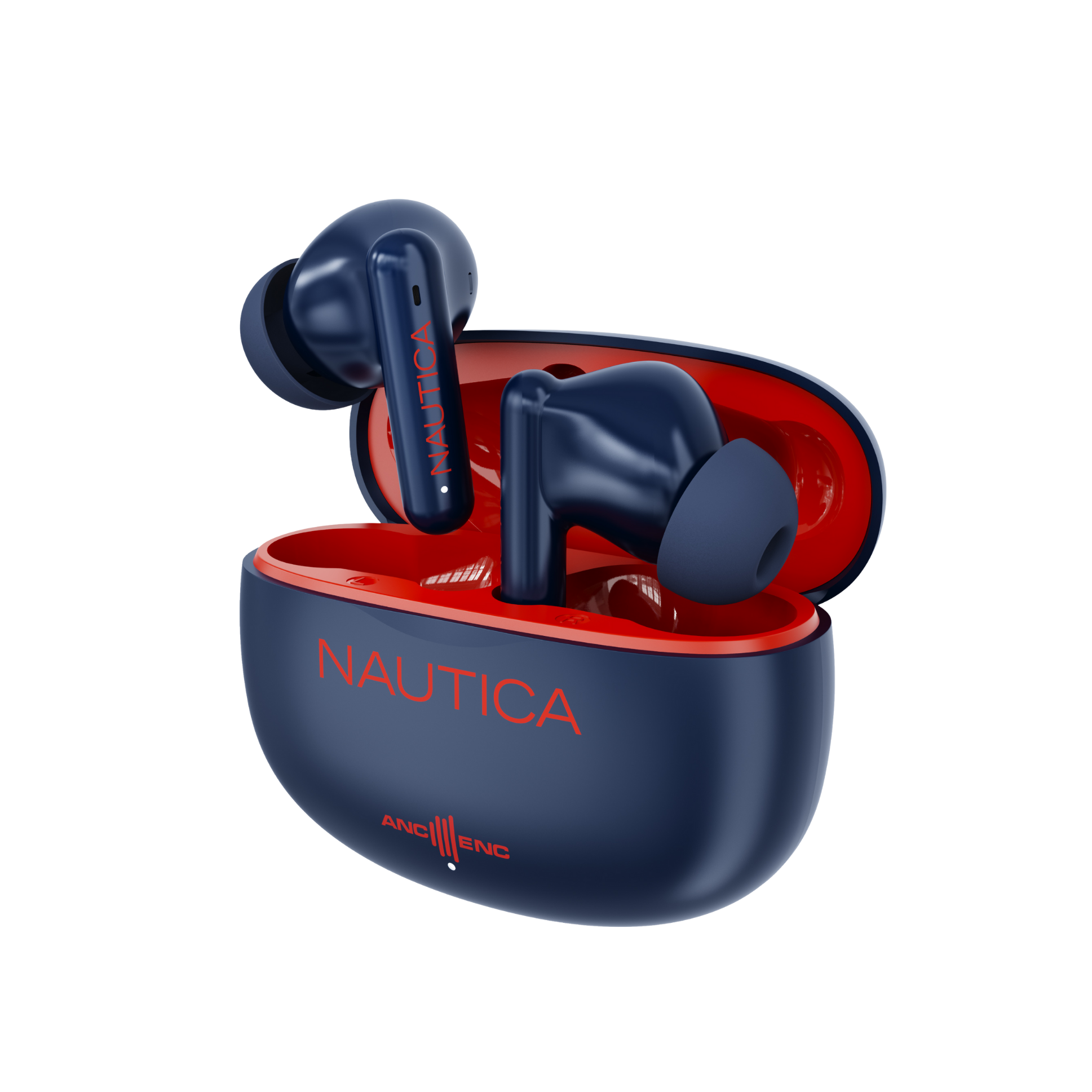 Nautica Hybrid Noise Cancelling (ANC+ENC) Wireless Stereo Earbuds with Charging Case T680