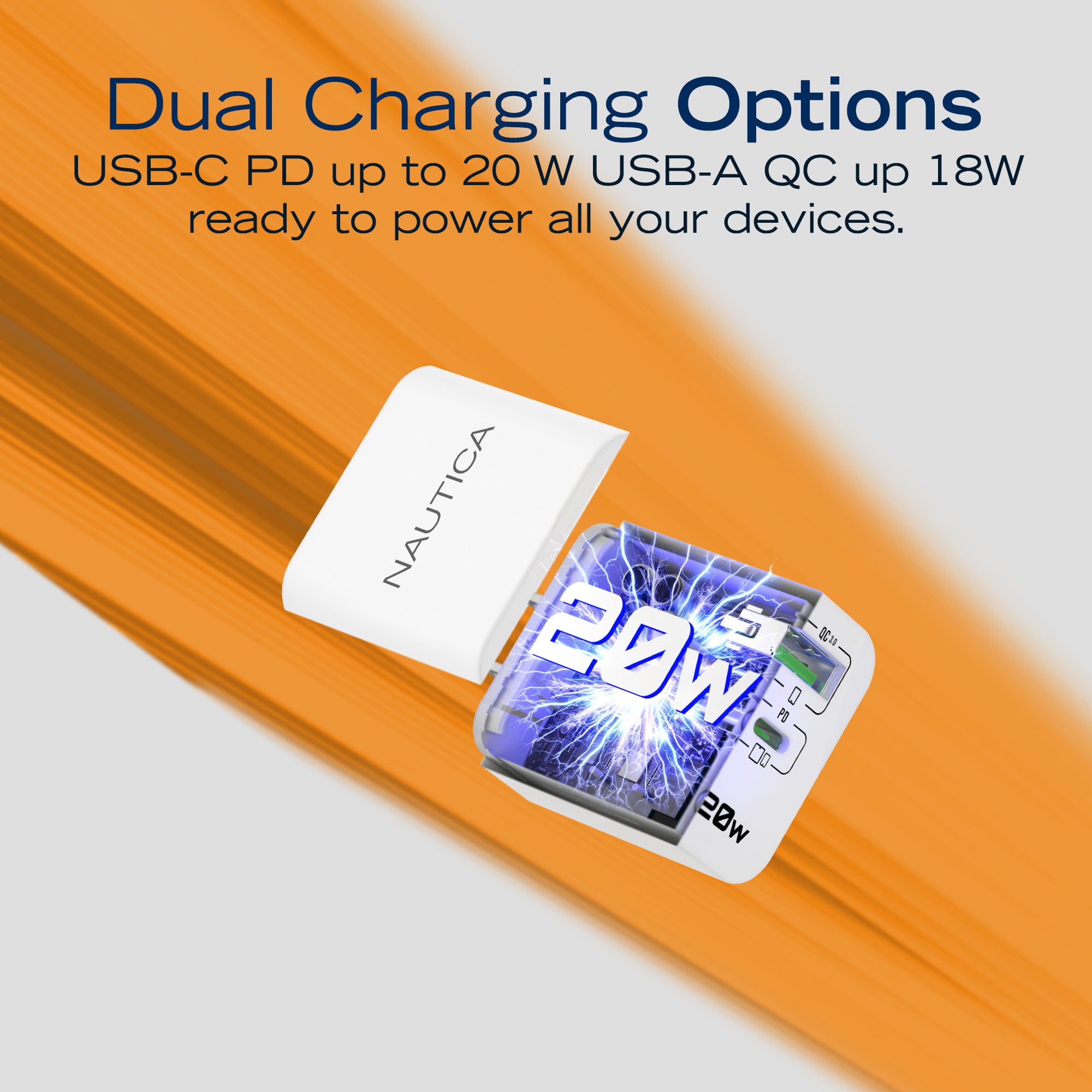 Nautica Turan Core 20 Charging Bundle, 2 Pack 20W USB C Wall Chargers