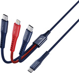 Nautica 3 In 1 USB-C to Lightning + Type-C + Type-C Charging Cable CB630 (24W) ( C / C-L-C )