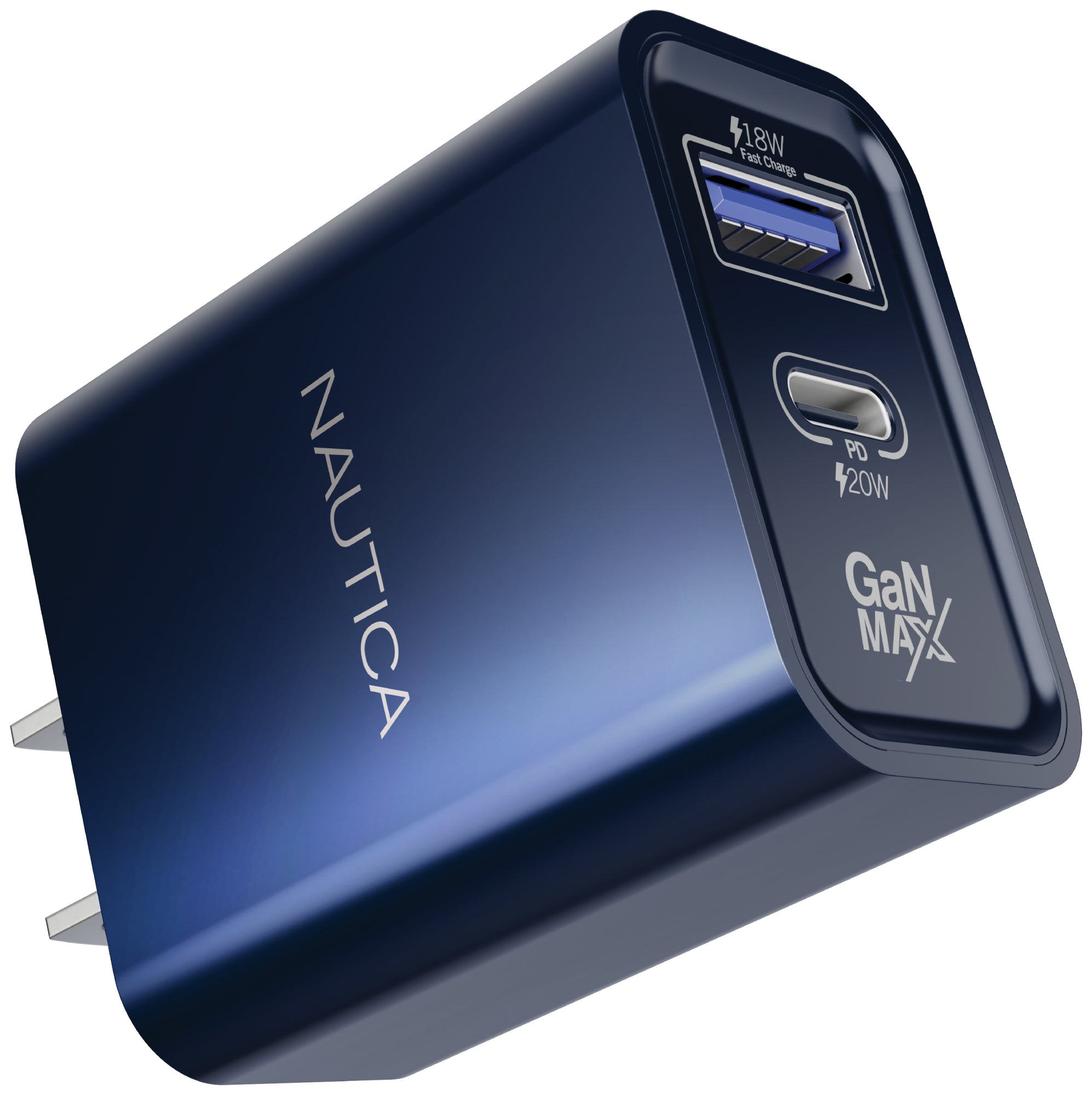 Nautica Wall Charger – 20W USB-C/USB-A Fast Charging Adapter for Samsung Galaxy S25/S24/S23/Z Fold 5, iPhone 16/15/14/13/12