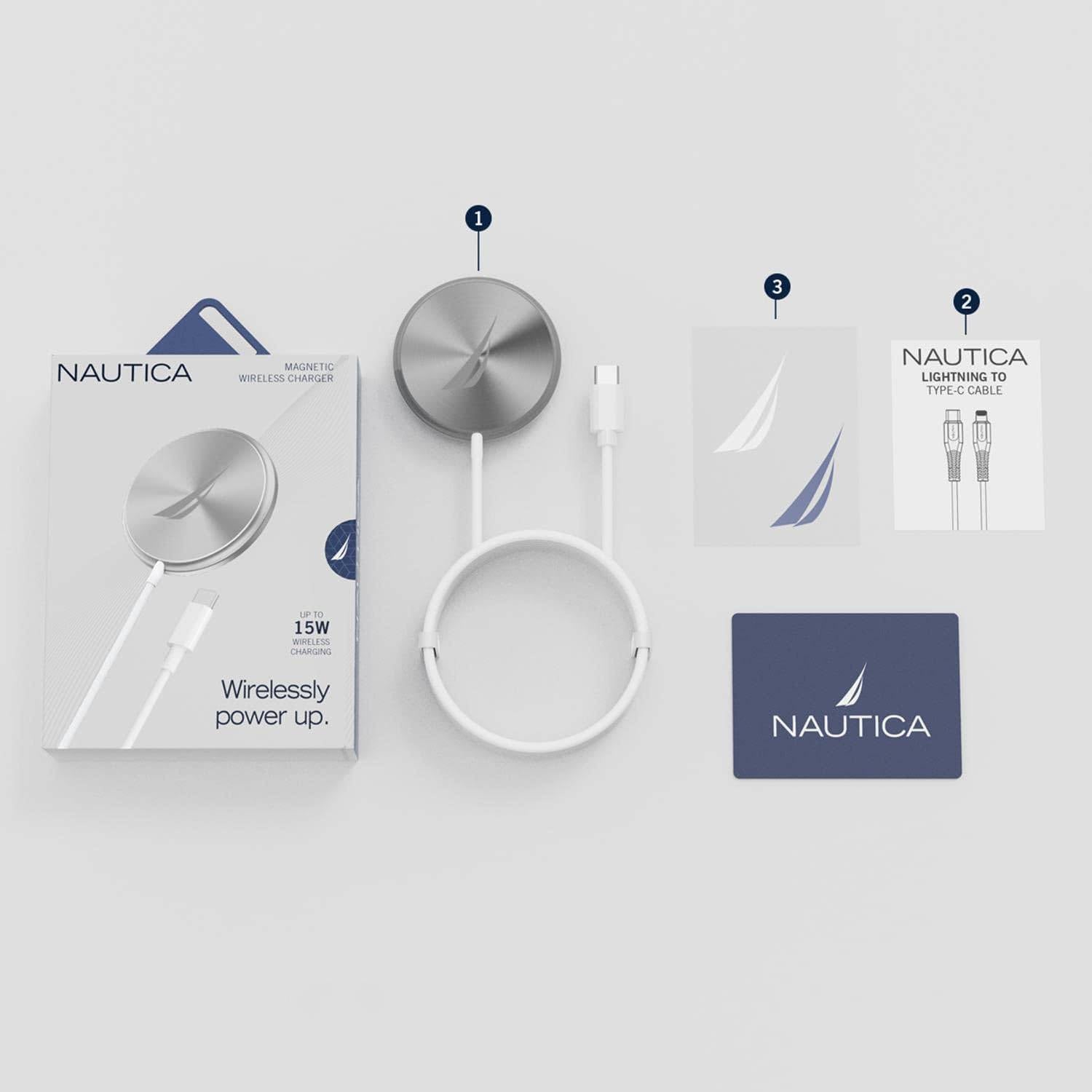 Nautica H200 Wireless MagSafe Charger – Magnetic Snap-On Charging with Fast Power and Sleek, Slim Design