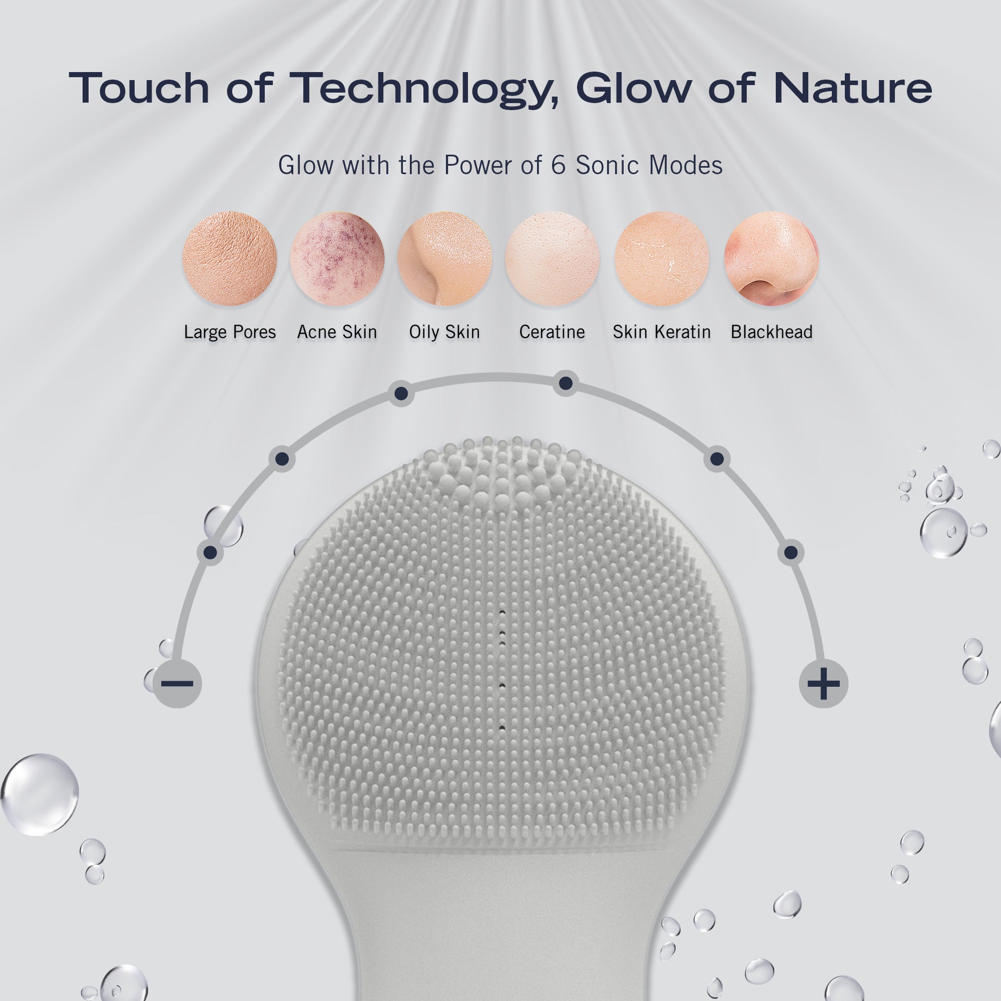 Nautica PC130 Sonic Facial Cleansing Brush Made with Ultra Hygienic Soft Silicone, Waterproof and Rechargeable Face Scrub Brush for Men & Women