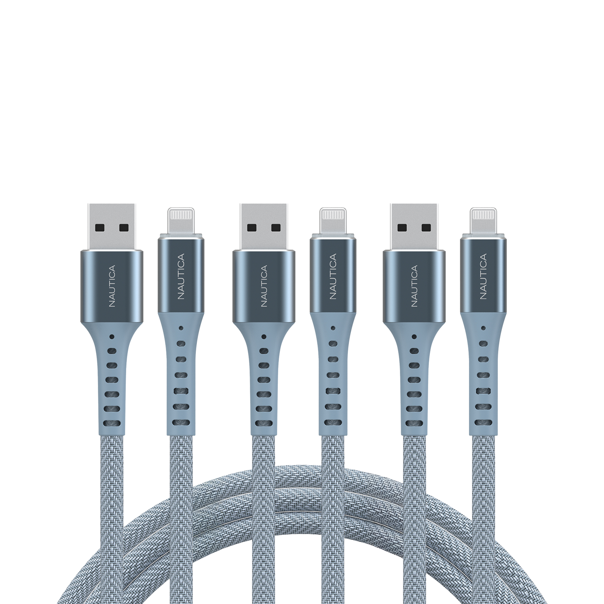 Nautica C65 Lightning To Usb-A Cable – MFi Certified, Premium Braided Design, Fast Charging & Data Transfer, Compatible with Apple, Samsung and More
