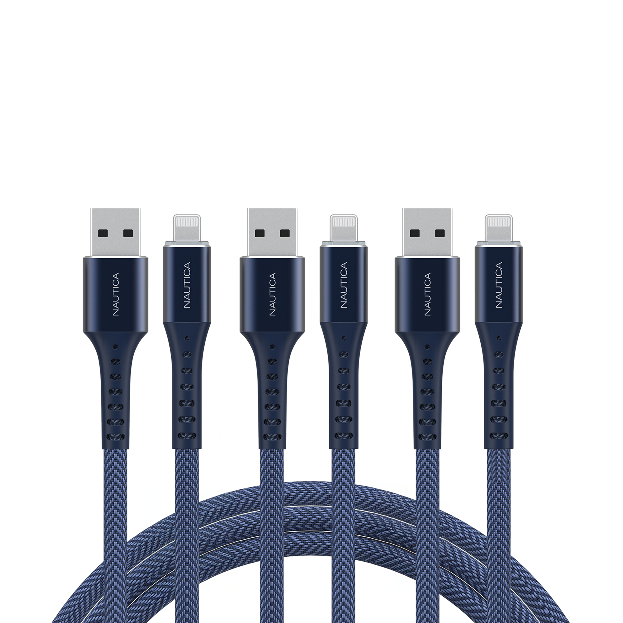 Nautica C65 Lightning To Usb-A Cable – MFi Certified, Premium Braided Design, Fast Charging & Data Transfer, Compatible with Apple, Samsung and More