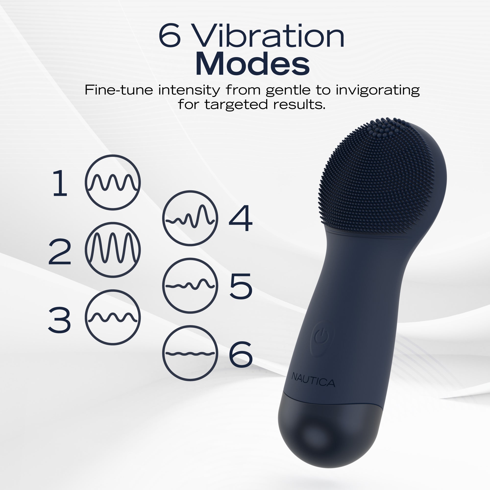 Nautica PC130 Sonic Facial Cleansing Brush Made with Ultra Hygienic Soft Silicone, Waterproof and Rechargeable Face Scrub Brush for Men & Women