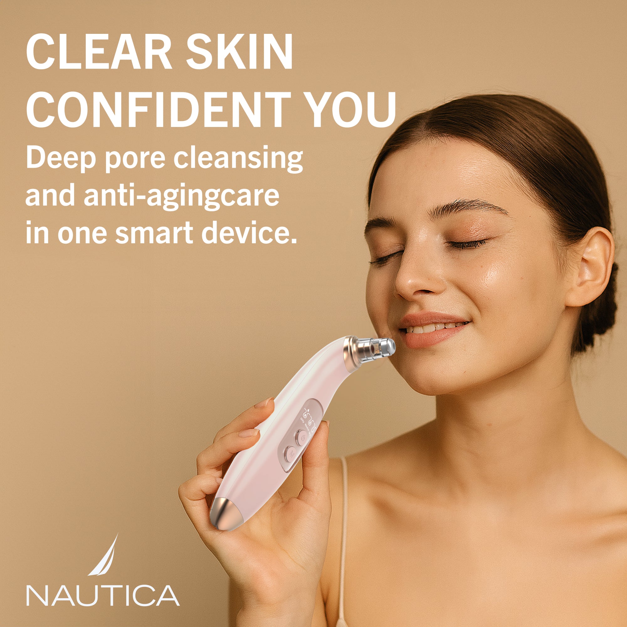 Nautica PC250 Blackhead Remover Vacuum Pore Extractor Black Head Remover for Face&Nose with 3 Adjustable Suction Levels