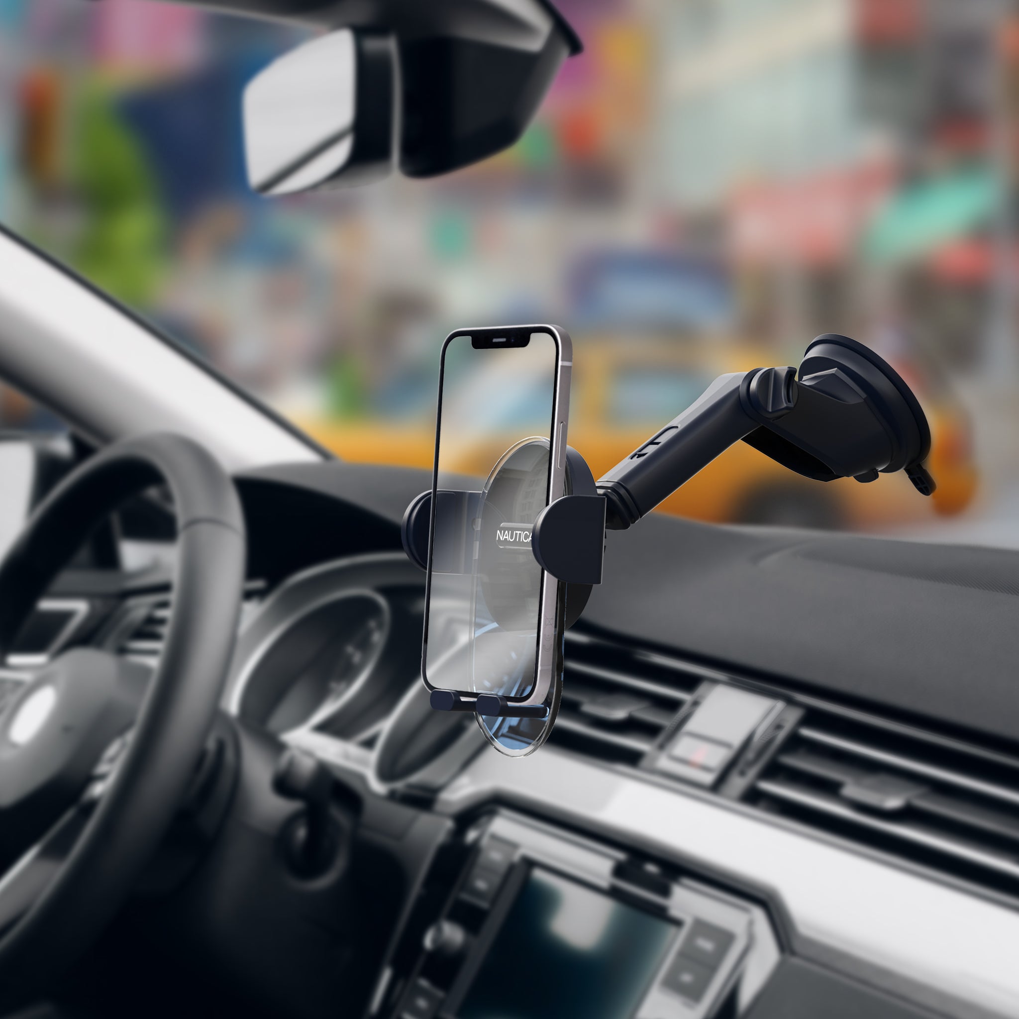 Nautica PH 200 Universal Car Phone Holder – 3-in-1 Mount, 360° Rotation, Secure & Steady Grip