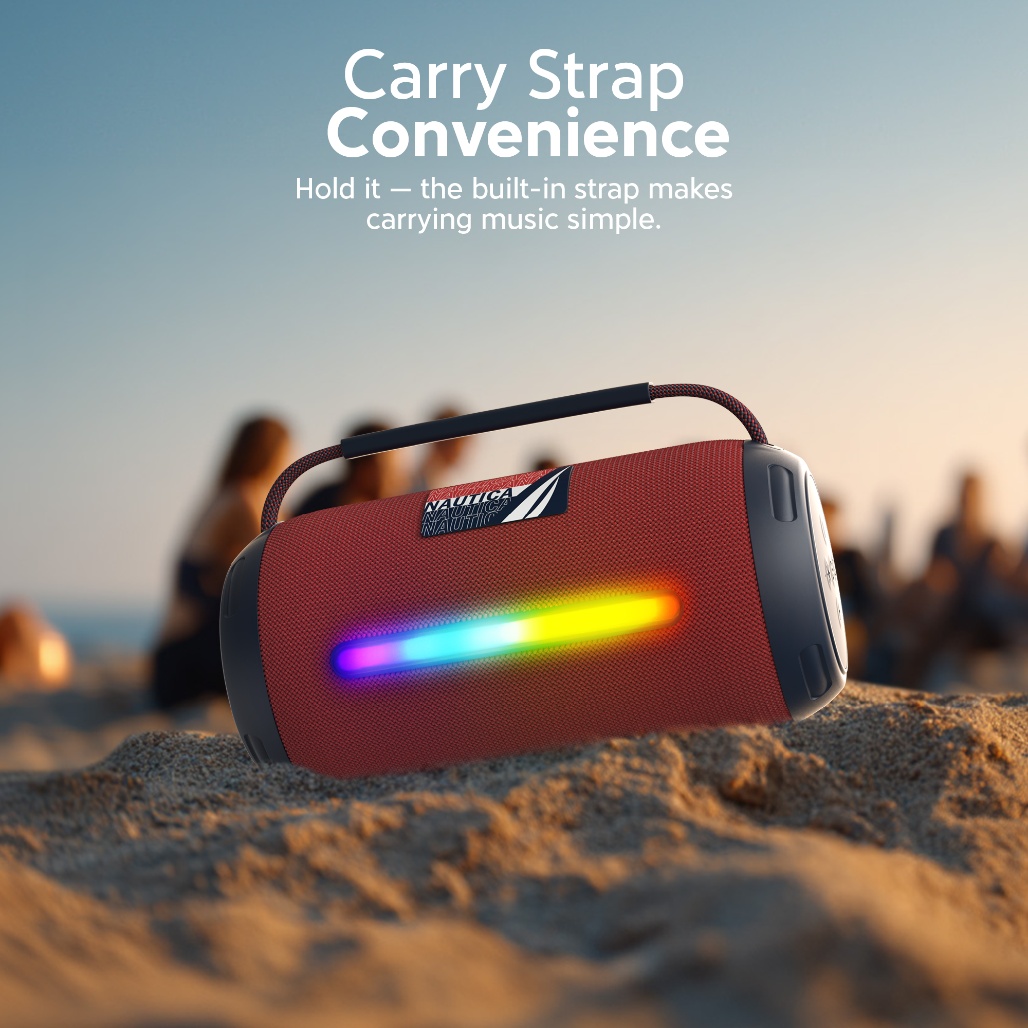 Nautica Urban SP610 True Wireless Outdoor Speaker, Portable IP5 Splash-Proof Bluetooth Speaker, Perfect for Camping, Beach, Backyard & Travel