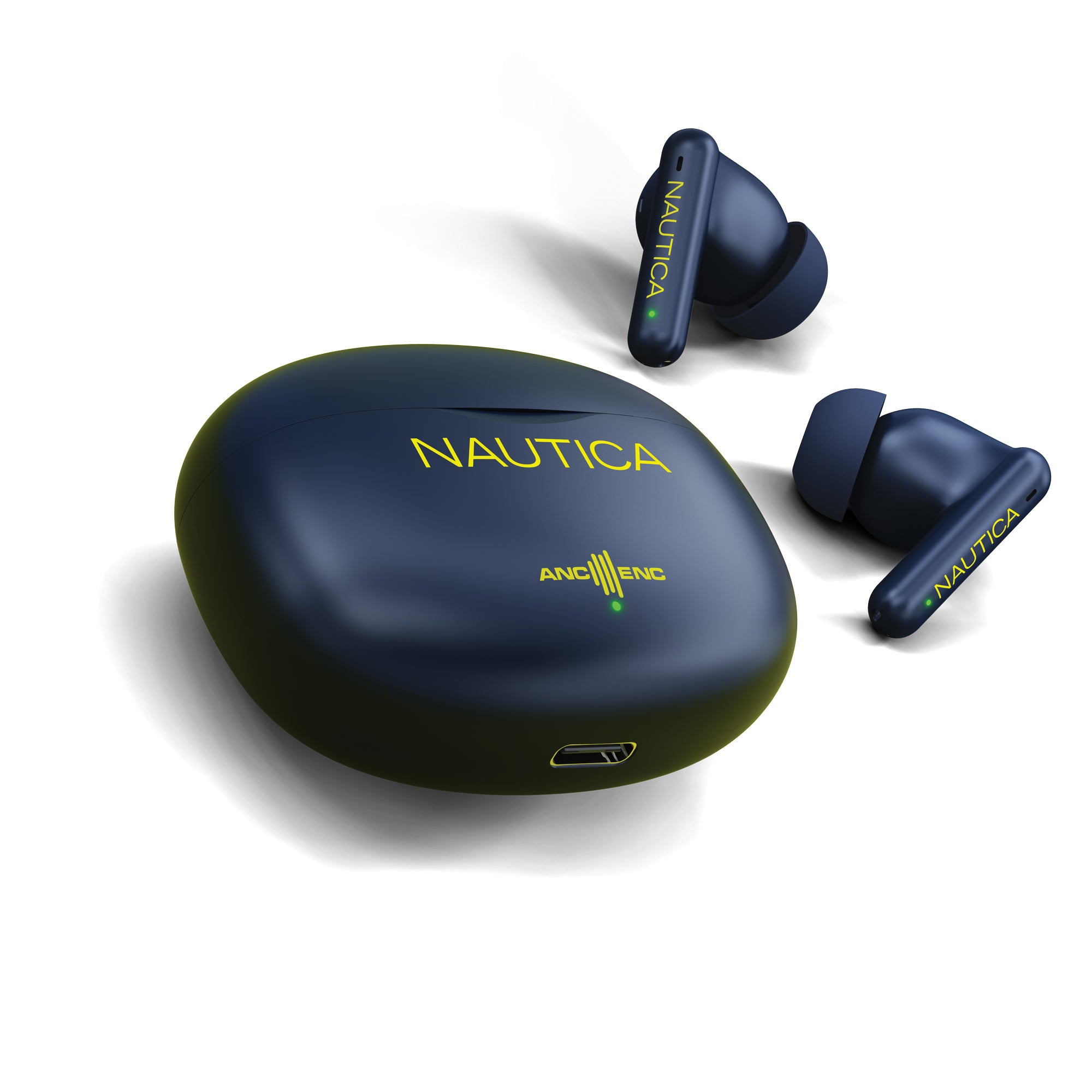 Nautica Hybrid Noise Cancelling (ANC+ENC) Wireless Stereo Earbuds with Charging Case T680