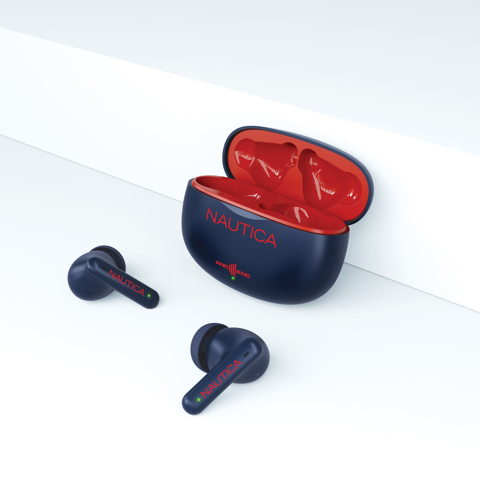 Nautica Hybrid Noise Cancelling (ANC+ENC) Wireless Stereo Earbuds with Charging Case T680