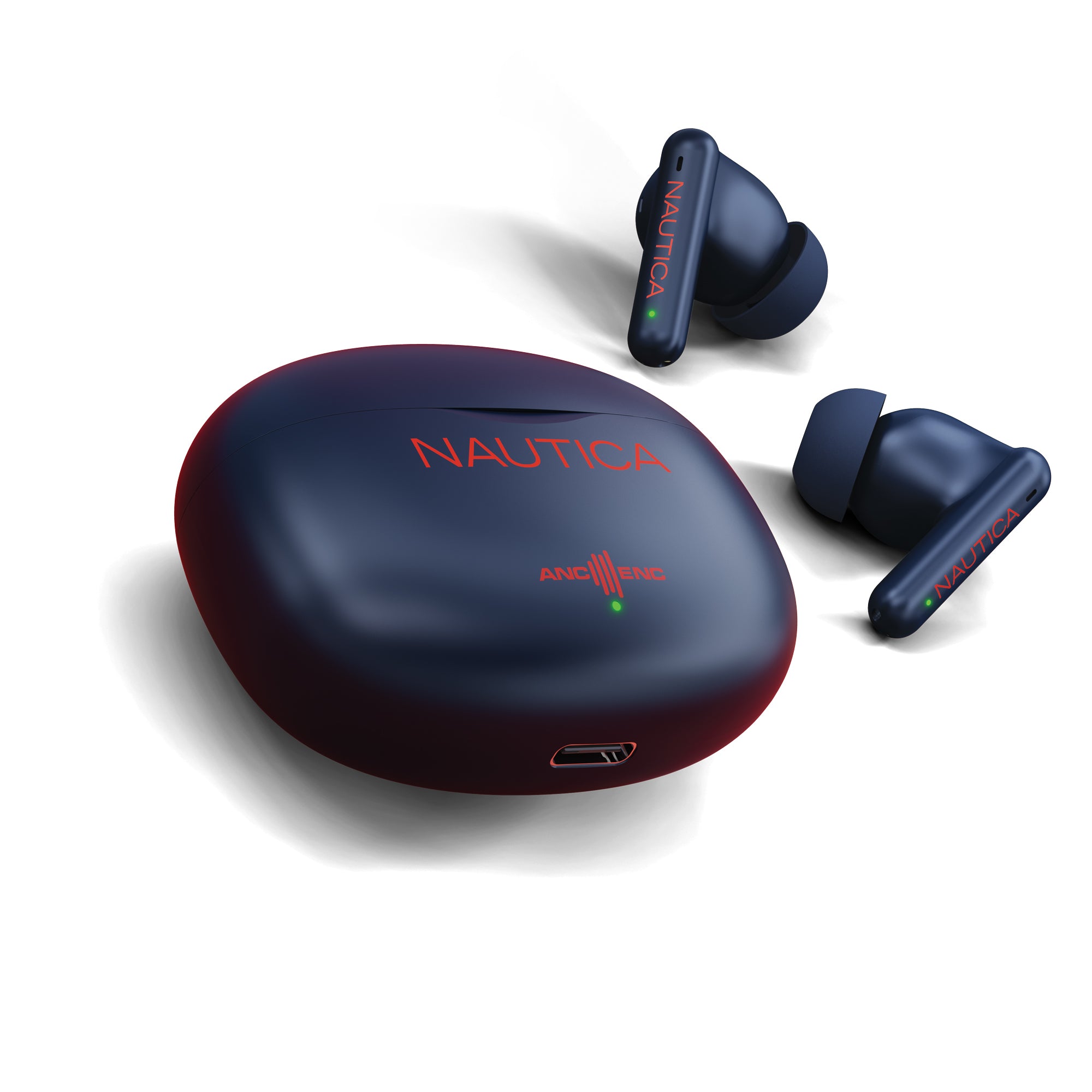 Nautica Hybrid Noise Cancelling (ANC+ENC) Wireless Stereo Earbuds with Charging Case T680