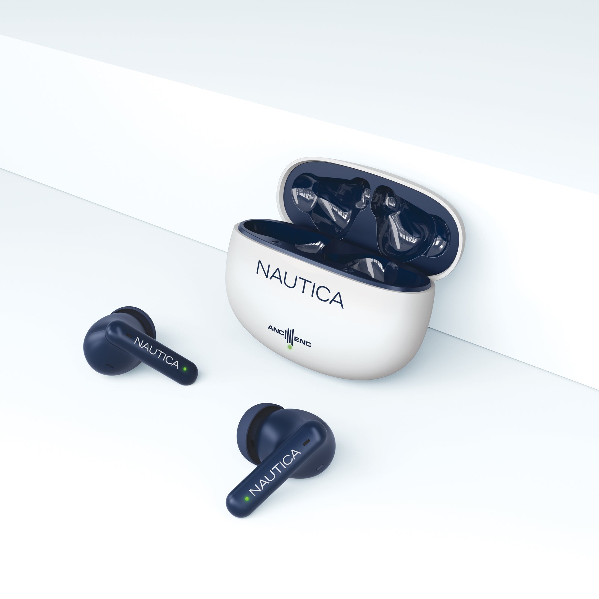 Nautica Hybrid Noise Cancelling (ANC+ENC) Wireless Stereo Earbuds with Charging Case T680