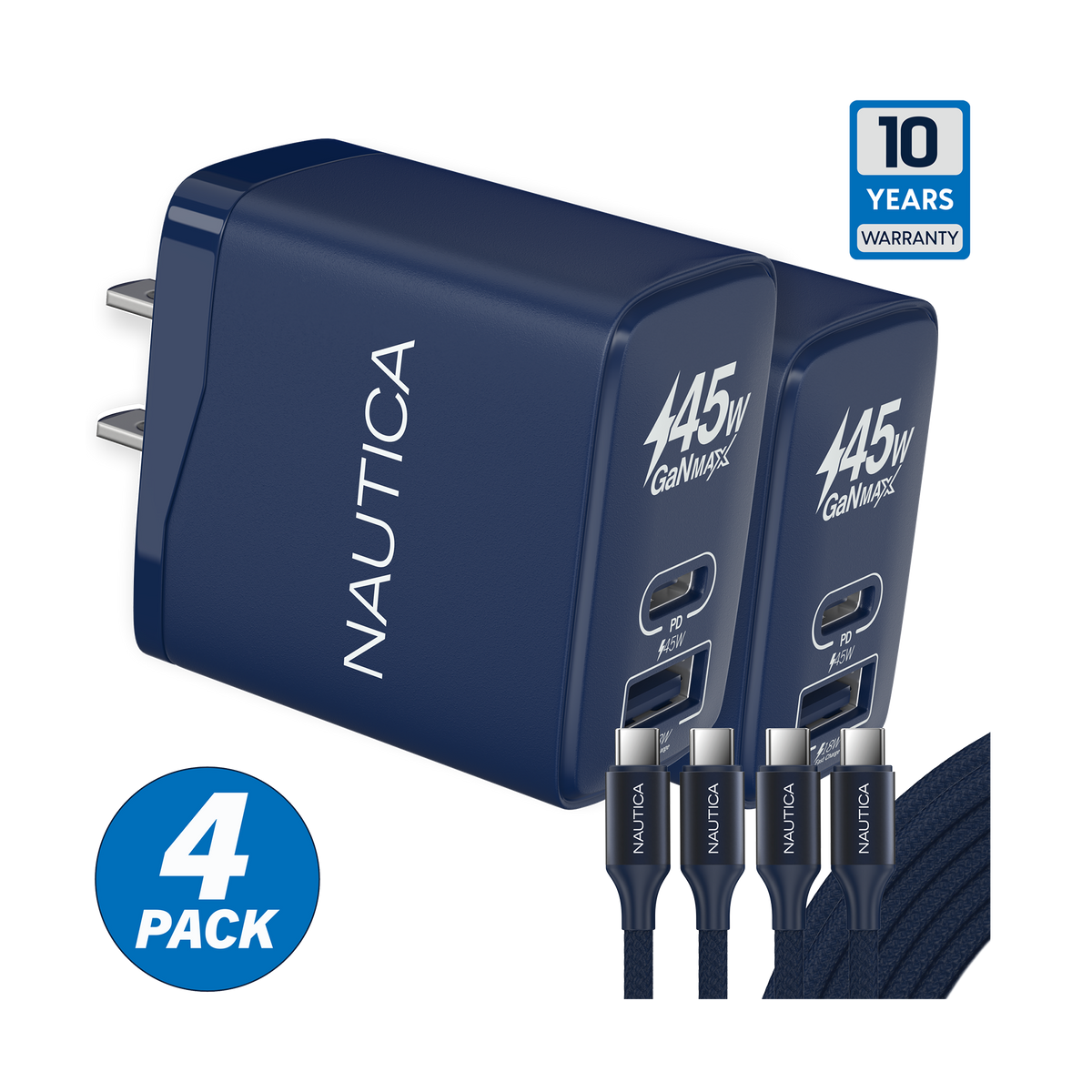 Nautica Turan Core 45 Charging Bundle – 2× 45W Wall Chargers + 2
