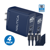 Nautica Turan Core 45 Charging Bundle, 2 Pack 45W USB C Wall Chargers