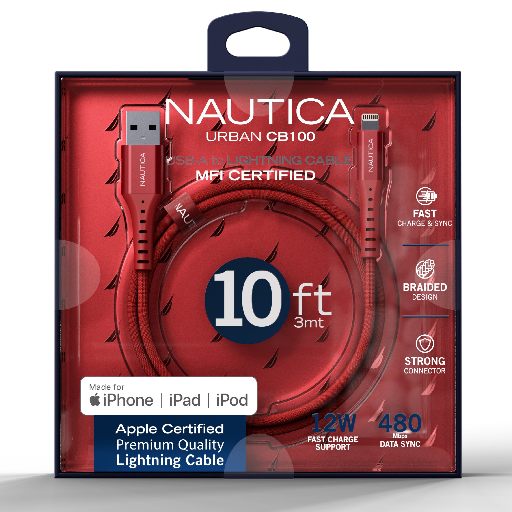 Nautica USB-A To Lightning Cable MFI Certified Urban CB100