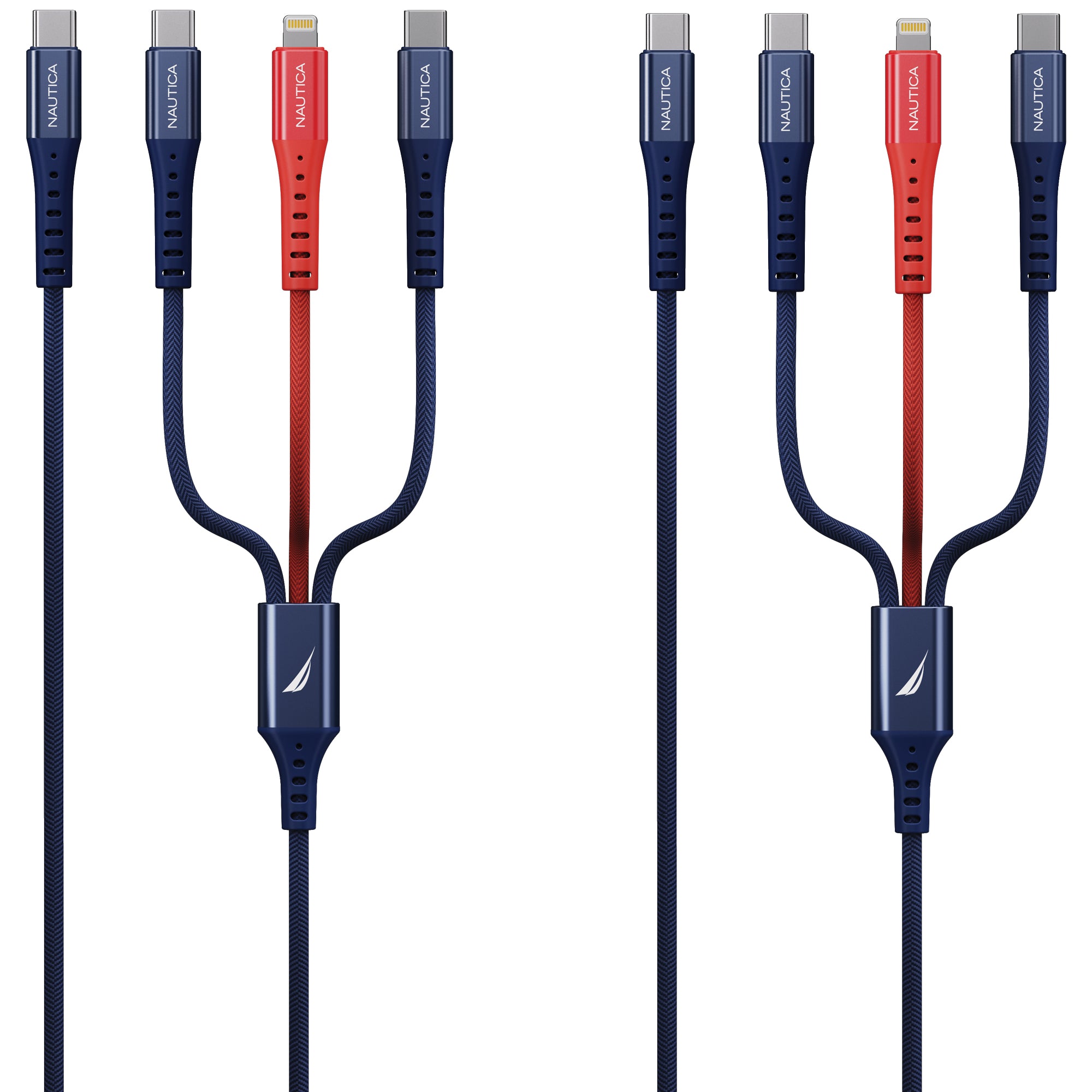 Nautica 3 In 1 USB-C to Lightning + Type-C + Type-C Charging Cable CB630 (24W) ( C / C-L-C )
