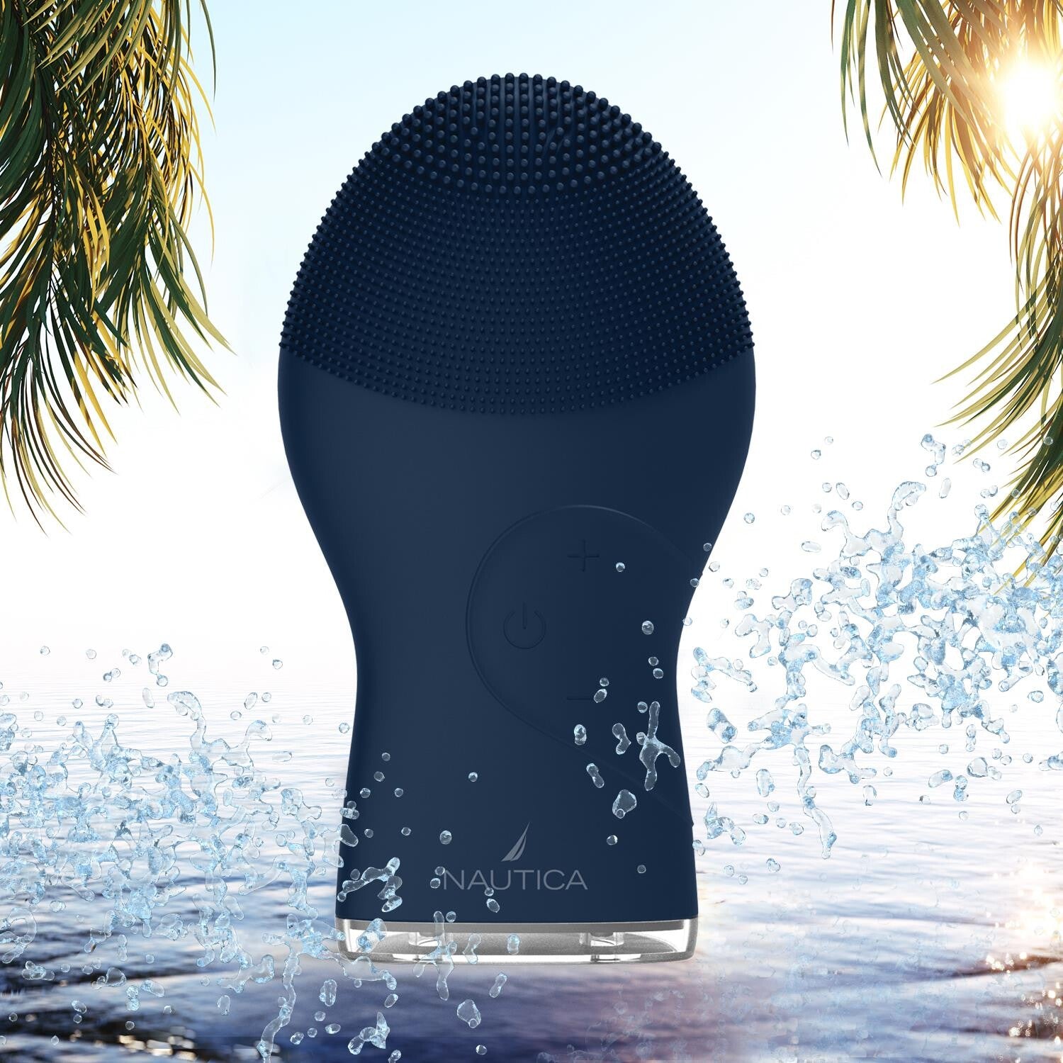 Nautica PC120 Facial Cleansing Brush Made with Ultra-Hygienic Soft Silicone, Waterproof, Rechargeable Vibrating Face Scrub Brush for Men & Women