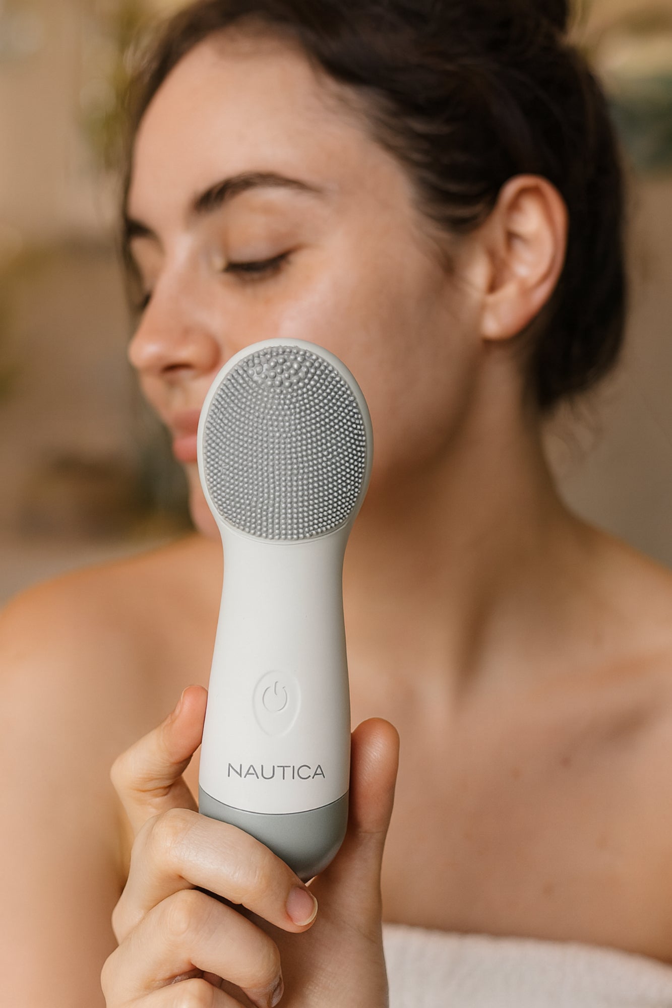 Nautica PC130 Sonic Facial Cleansing Brush Made with Ultra Hygienic Soft Silicone, Waterproof and Rechargeable Face Scrub Brush for Men & Women