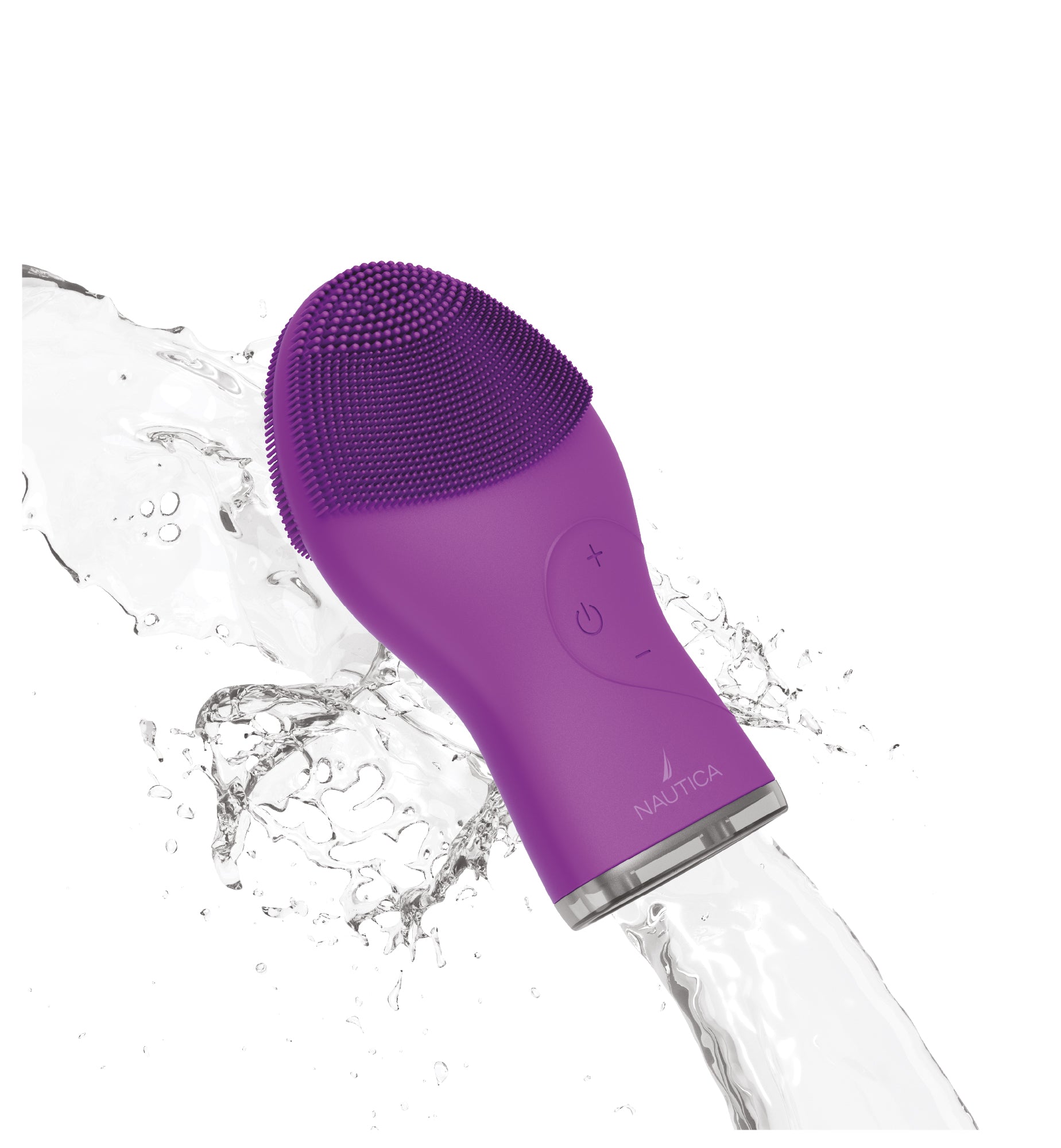 Nautica PC120 Facial Cleansing Brush Made with Ultra-Hygienic Soft Silicone, Waterproof, Rechargeable Vibrating Face Scrub Brush for Men & Women